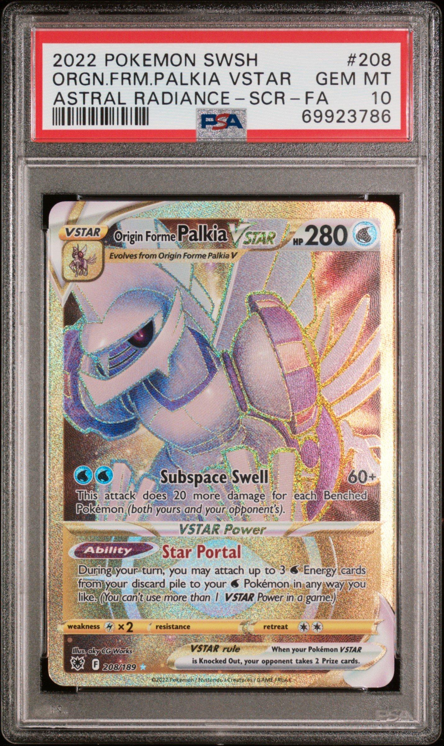 2022 Pokemon Sword & Shield Astral Radiance Full Art/origin Forme Palkia Vstar Secret PSA