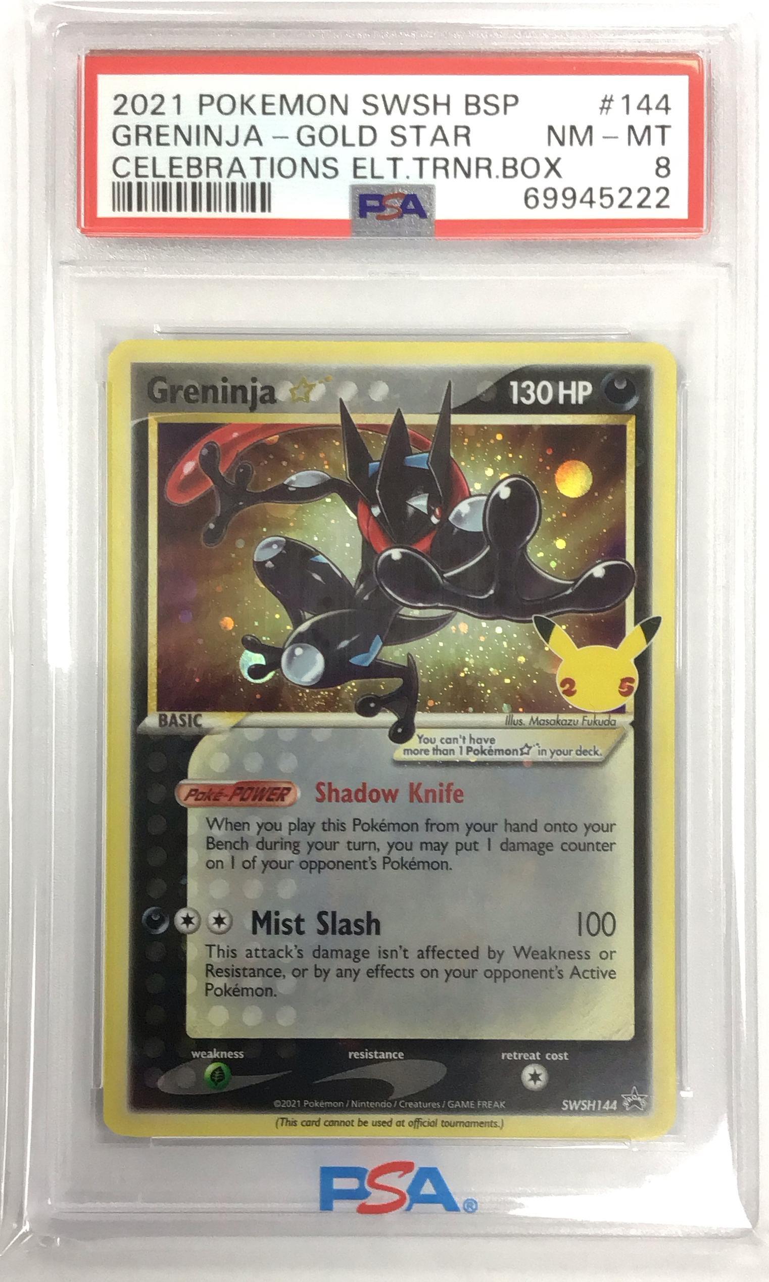 2021 Pokemon Swsh Black Star Promo 144 Greninja-gold Star Celebrations Elite Trainer Box PSA