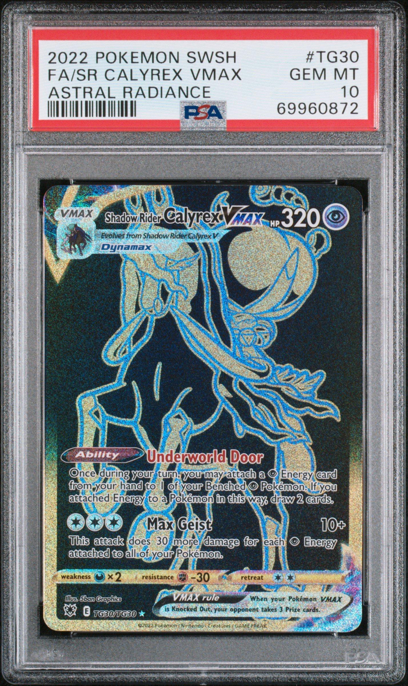 2022 Pokemon Sword & Shield Astral Radiance Tg30 Full Art/shadow Rider Calyrex Vmax PSA