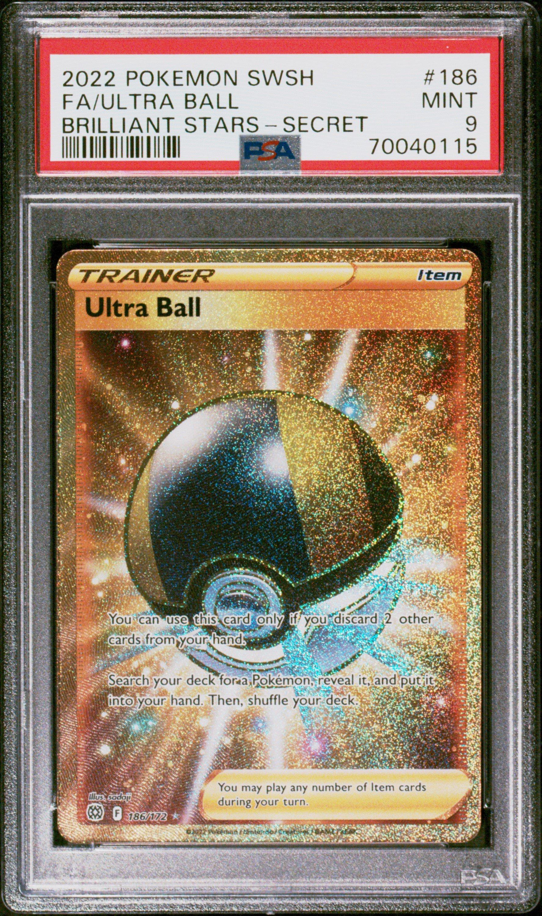 2022 Pokemon Sword & Shield Brilliant Stars 186 Full Art/ultra Ball Secret PSA
