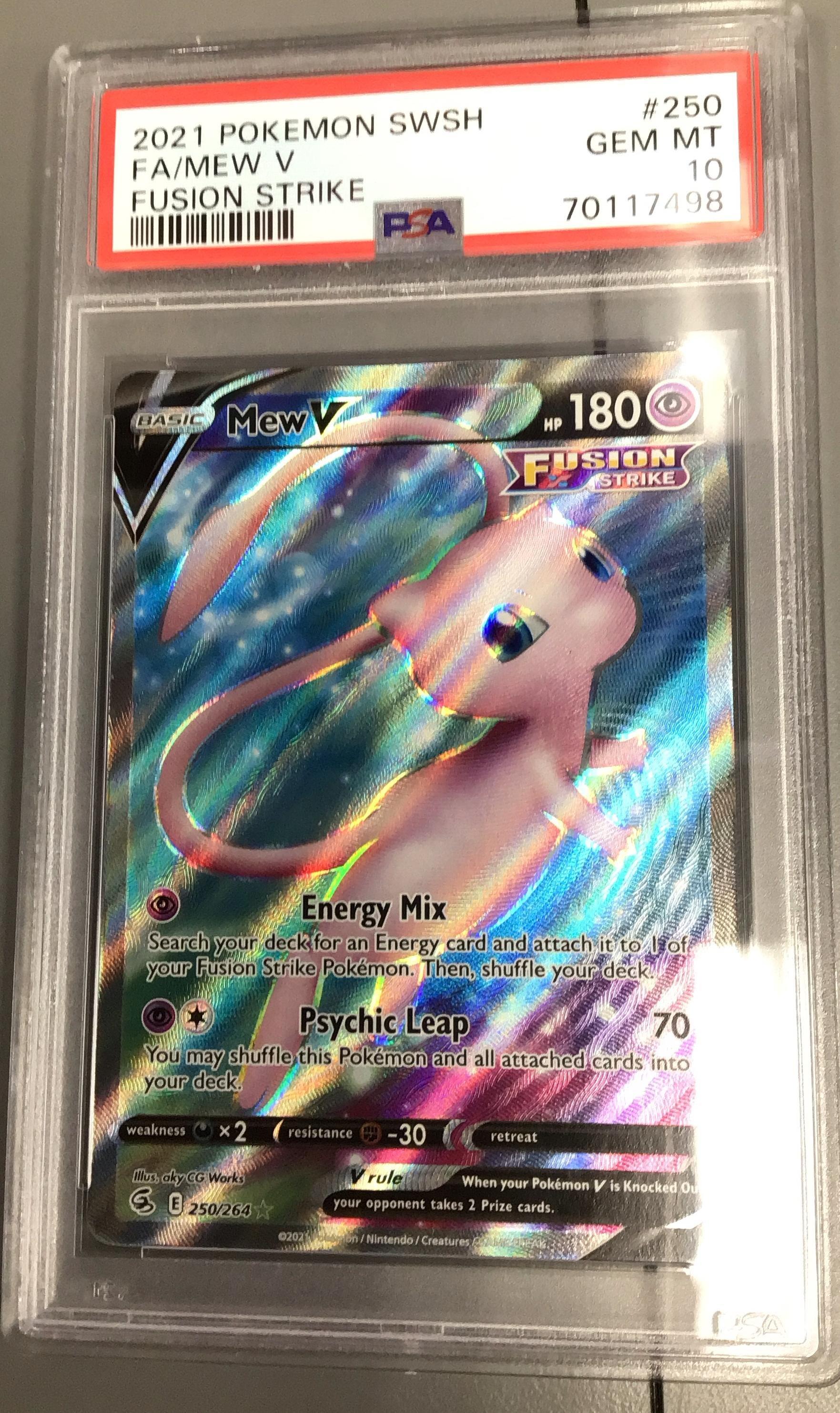 2021 Pokemon Sword & Shield Fusion Strike Full Art/mew V PSA