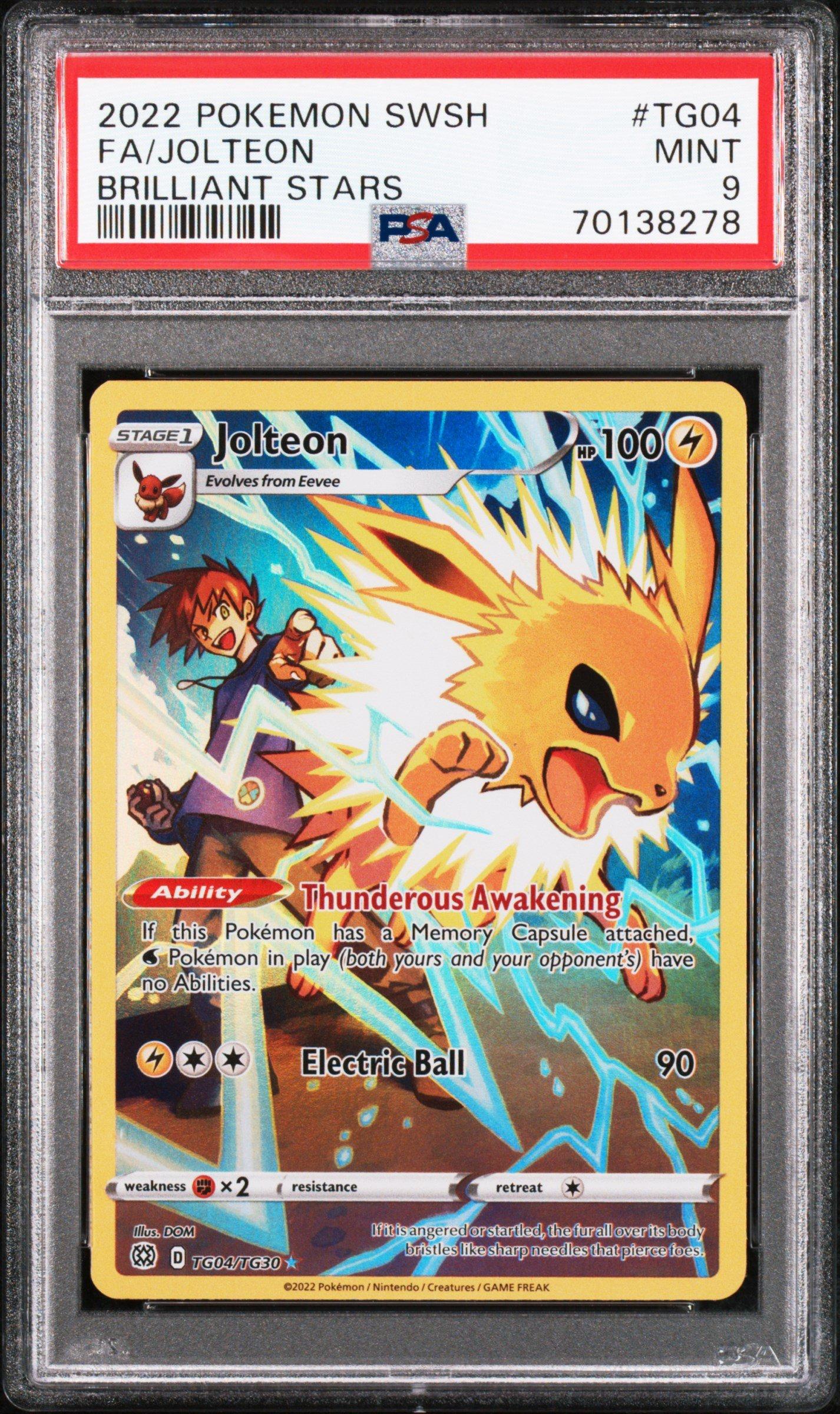 2022 Pokemon Sword & Shield Brilliant Stars Tg04 Full Art/jolteon PSA