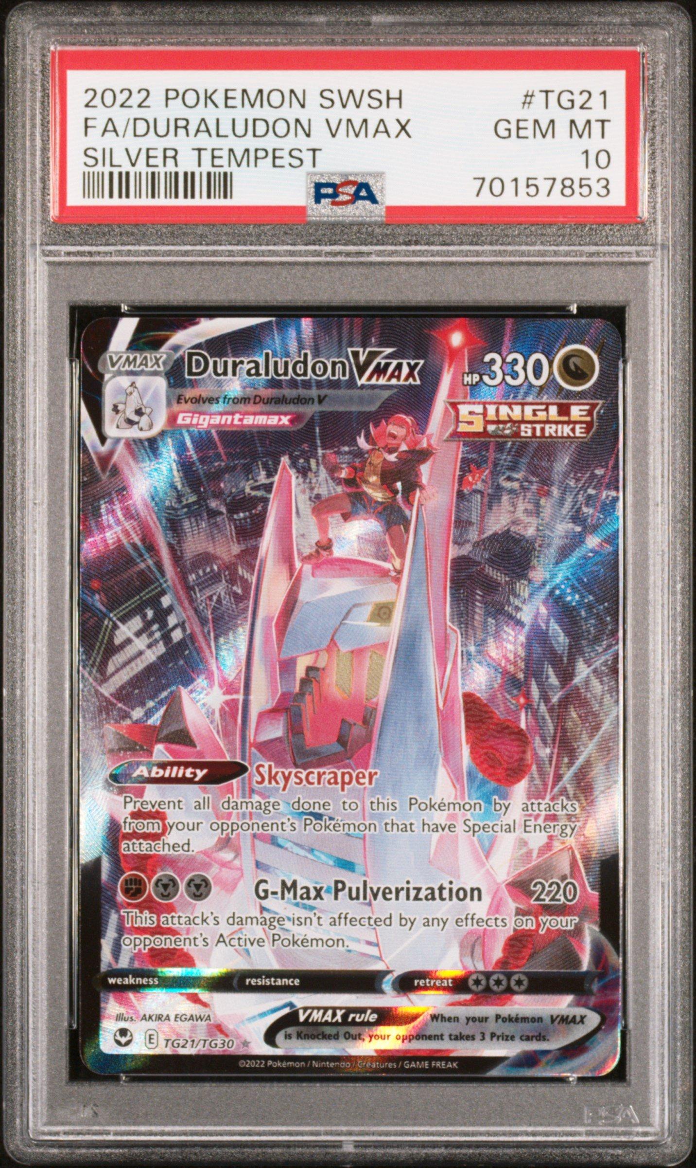 duraludon vmax pokemon card 2022 Sword & Shield Silver Tempest Tg21 Full Art/duraludon PSA 10 Graded making it a formidable opponent on the battlefield Duraludon VMAX - 049/067 (049/067)