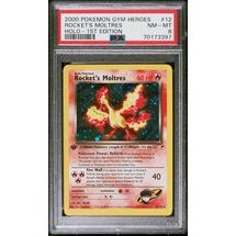 2000 Pokemon Gym Heroes 12 Rocket's Moltres PSA 8