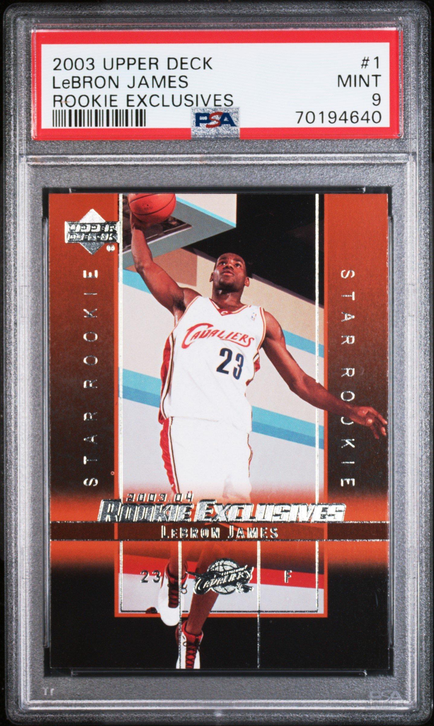 2003 Upper Deck Rookie Exclusives 1 Lebron James PSA 9 Graded Card