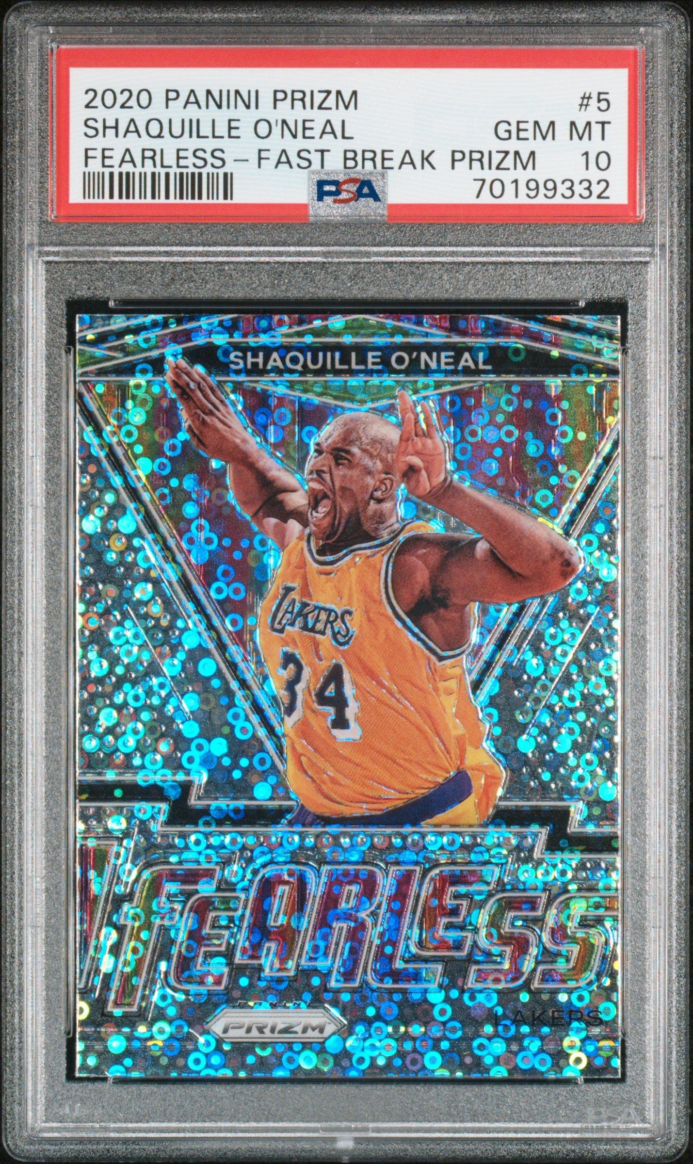 2020 Panini Prizm Fearless 5 Shaquille O'neal Fast Break Prizm PSA