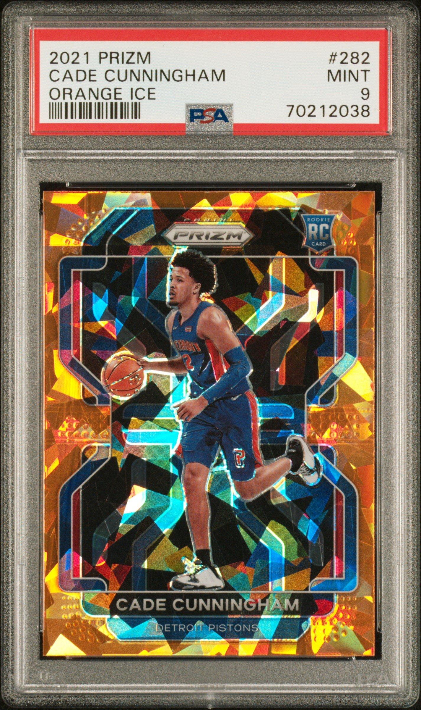 2021 Panini Prizm 282 Cade Cunningham Orange Ice PSA