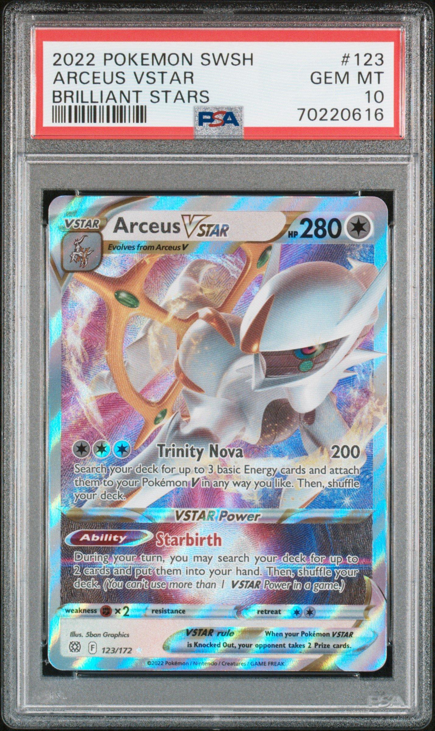2022 Pokemon Sword & Shield Brilliant Stars 123 Arceus Vstar PSA