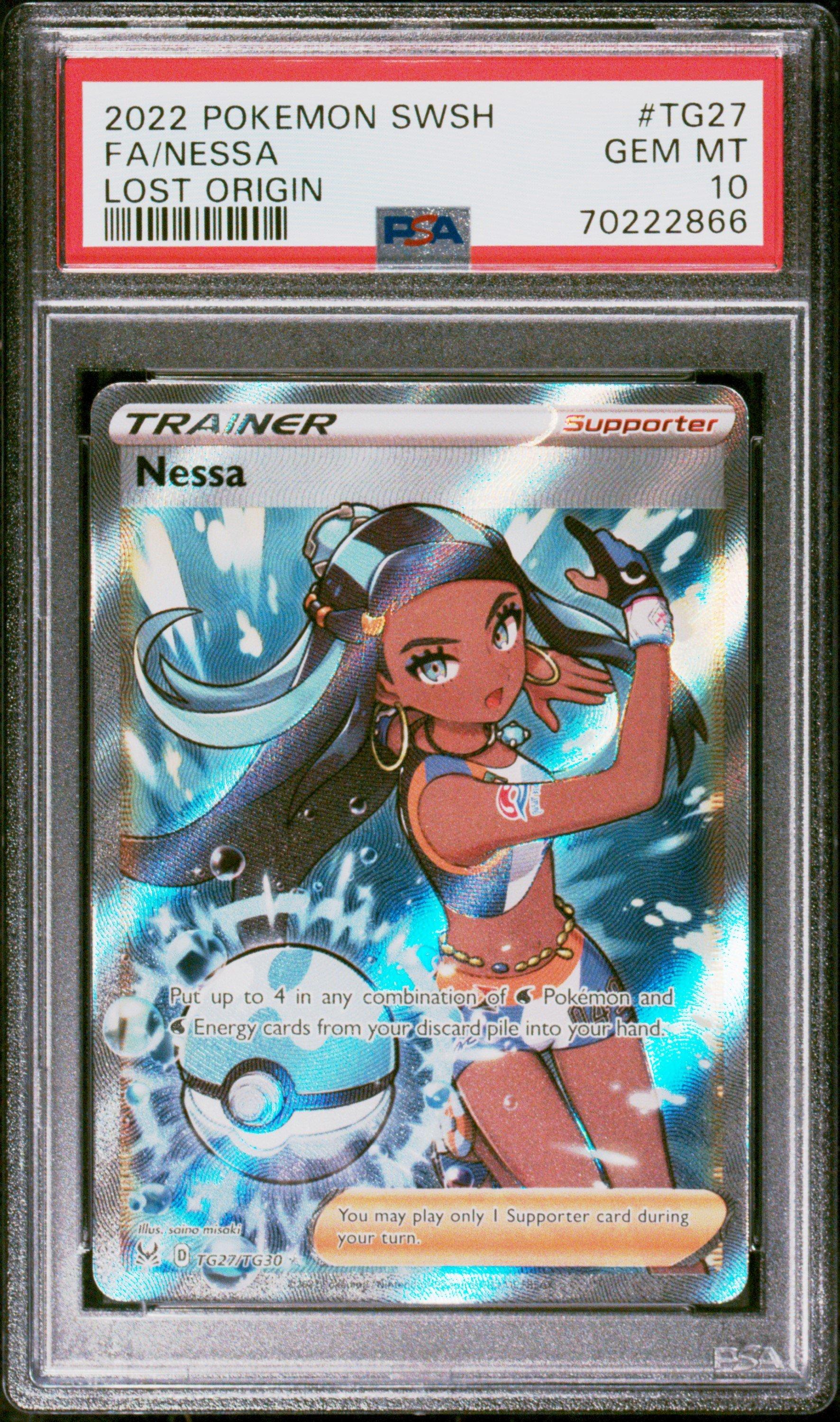 2022 Pokemon Sword & Shield Lost Origin Tg27 Full Art/nessa PSA