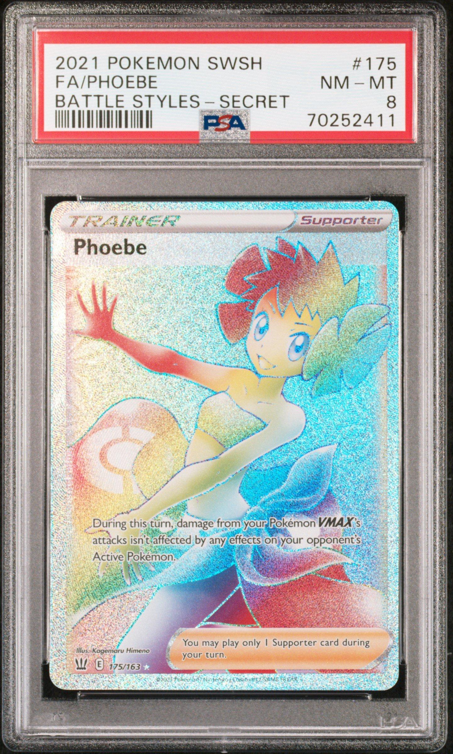 2021 Pokemon Sword & Shield Battle Styles 175 Full Art/phoebe Secret PSA