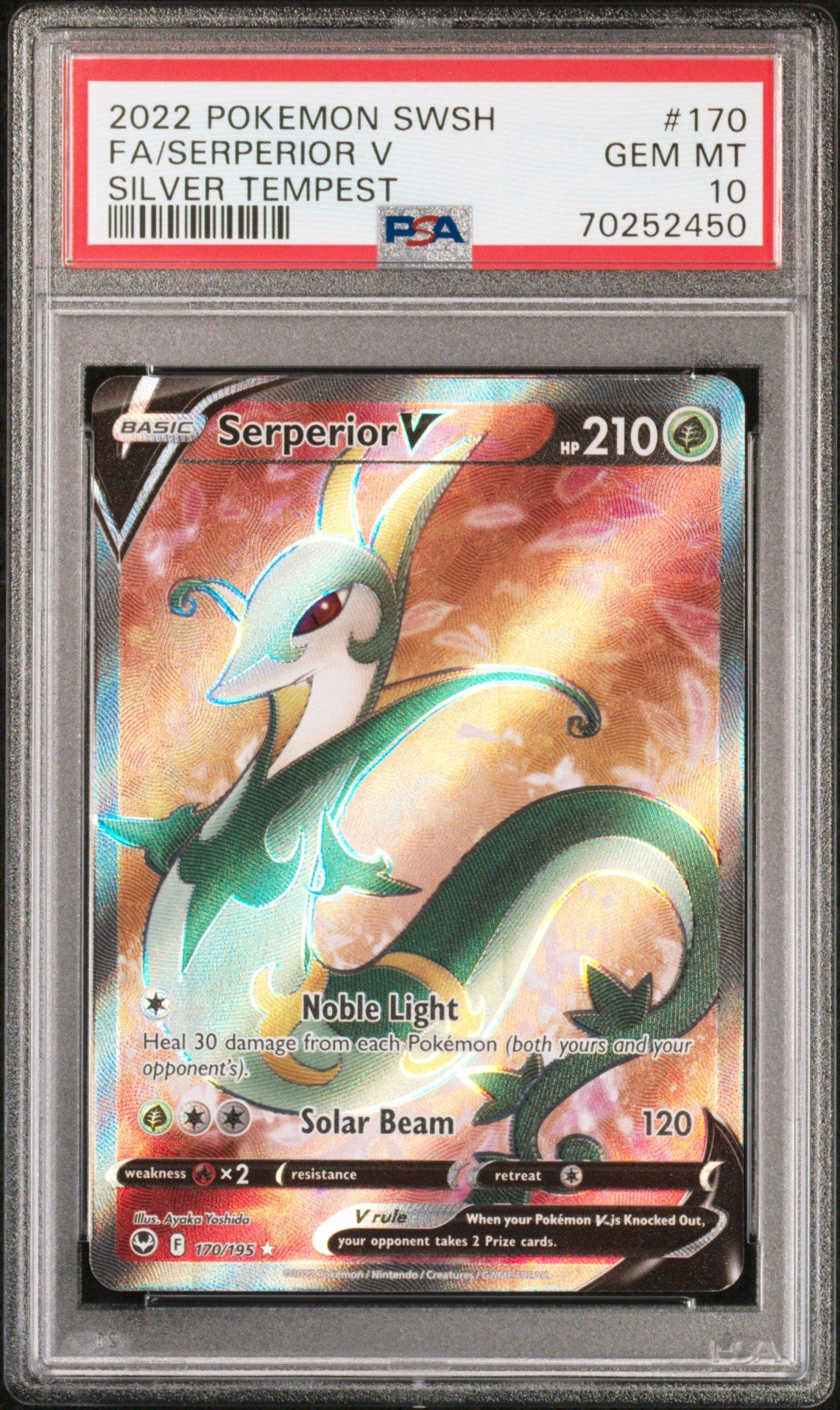 2022 Pokemon Sword & Shield Silver Tempest 170 Full Art/serperior V PSA 10