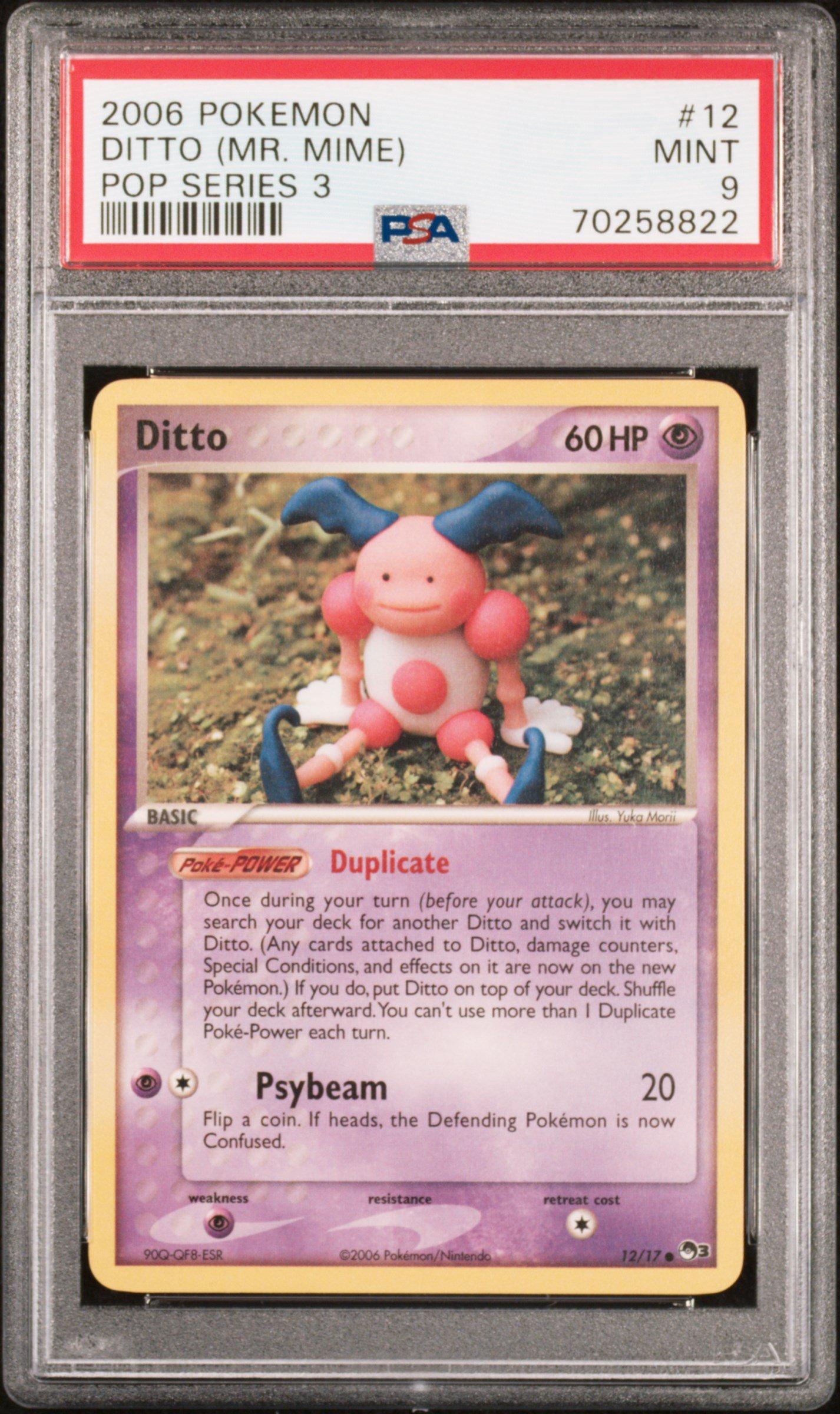 メタモン　メタモる　psa9 バリヤード　ホロンDITTO MR. MIME 2006 Pokemon Pop Series 3 12 Ditto (mr. Mime) PSA 9 Graded Card