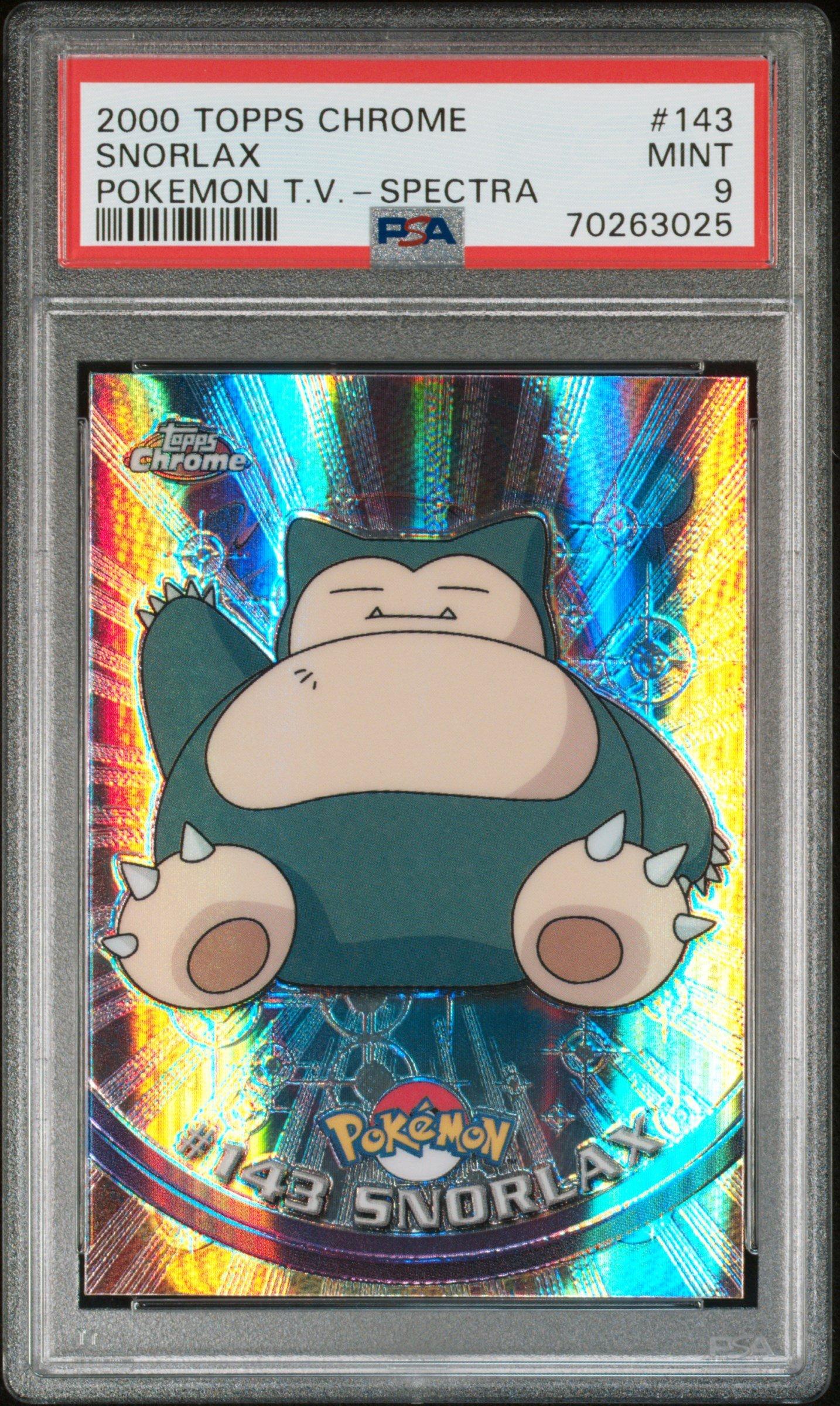 2000 Topps Chrome Pokemon T.v. 143 Snorlax Spectra PSA 9 Graded