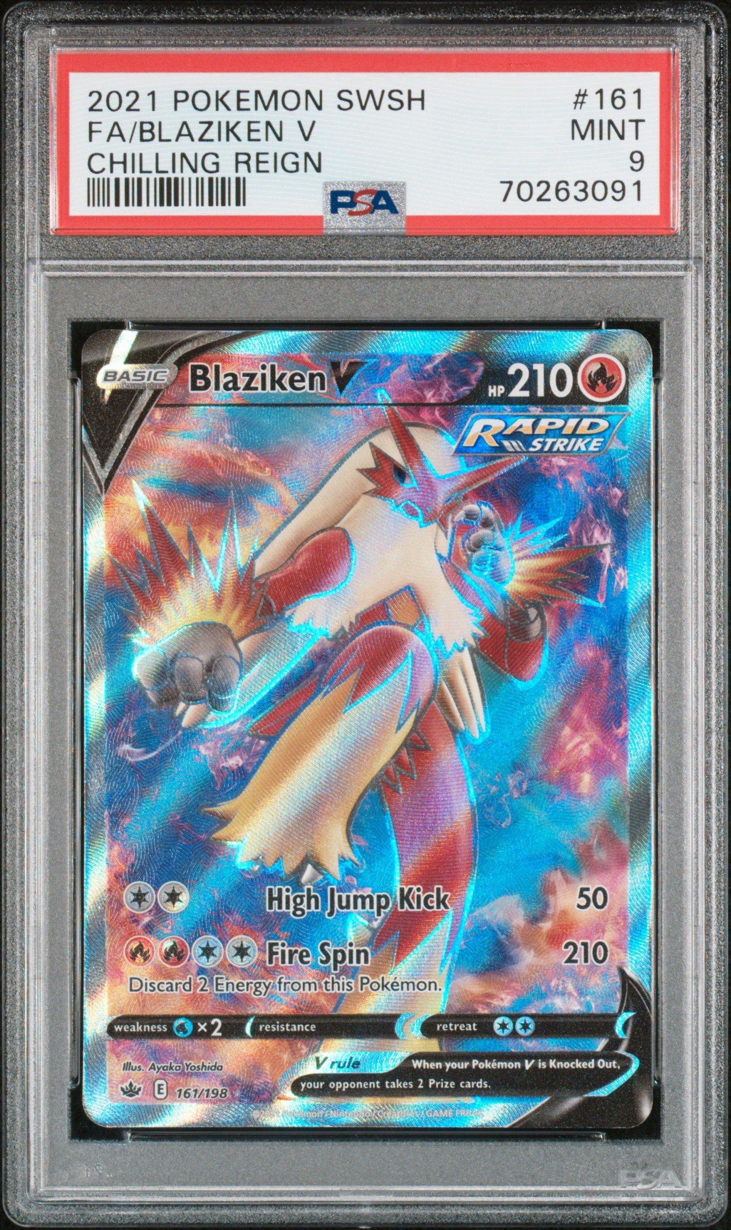 2021 Pokemon Sword & Shield Chilling Reign 161 Full Art/blaziken V PSA
