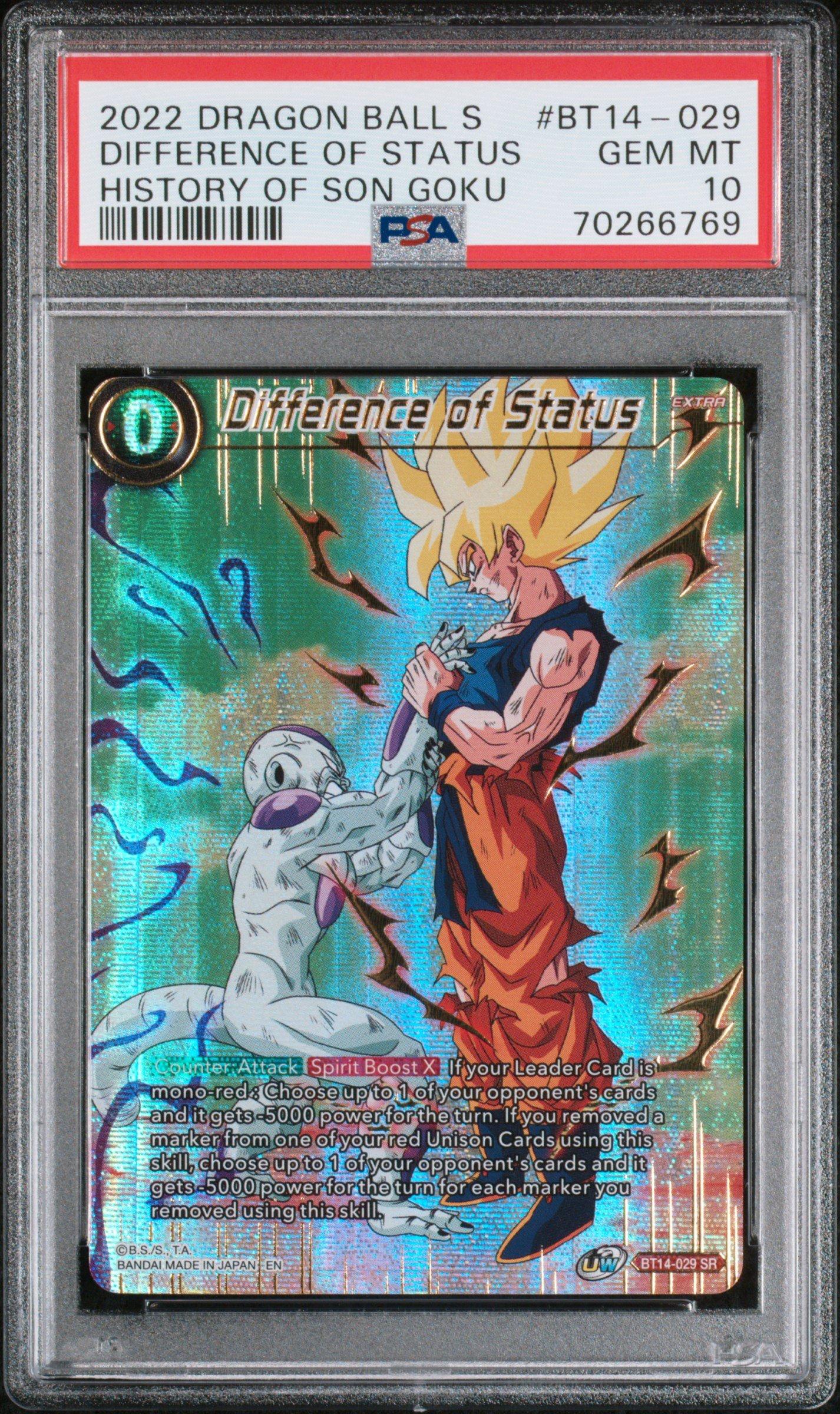 2022 Dragon Ball Super Card Game Theme Selection History Of Son Goku Bt14-029 Difference Of Status PSA 10