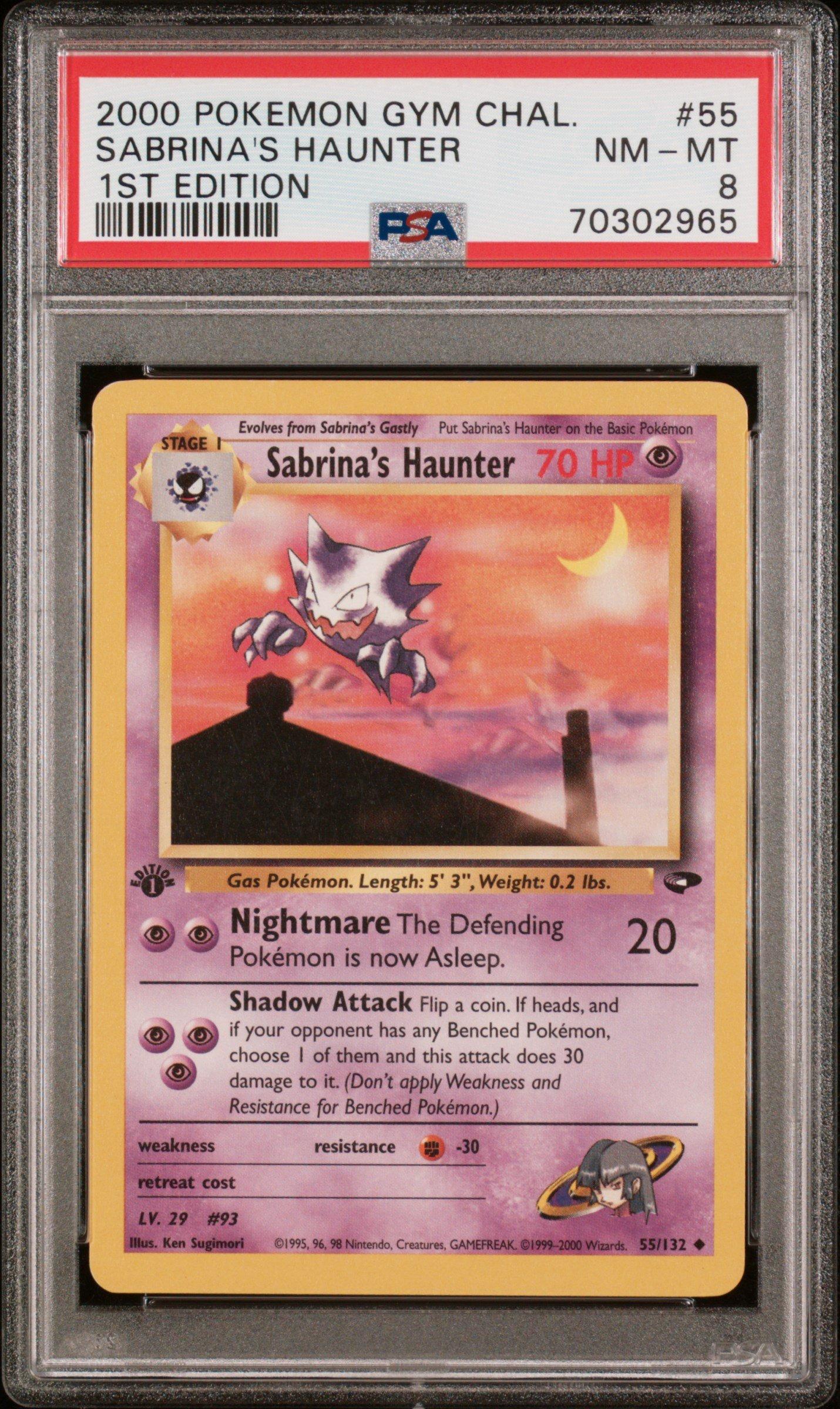 sabrina's haunter pokemon card Gengar (14/132) [Gym Heroes Unlimited] the trusted official grading guarantees its condition 2000 Pokemon Gym Challenge 55