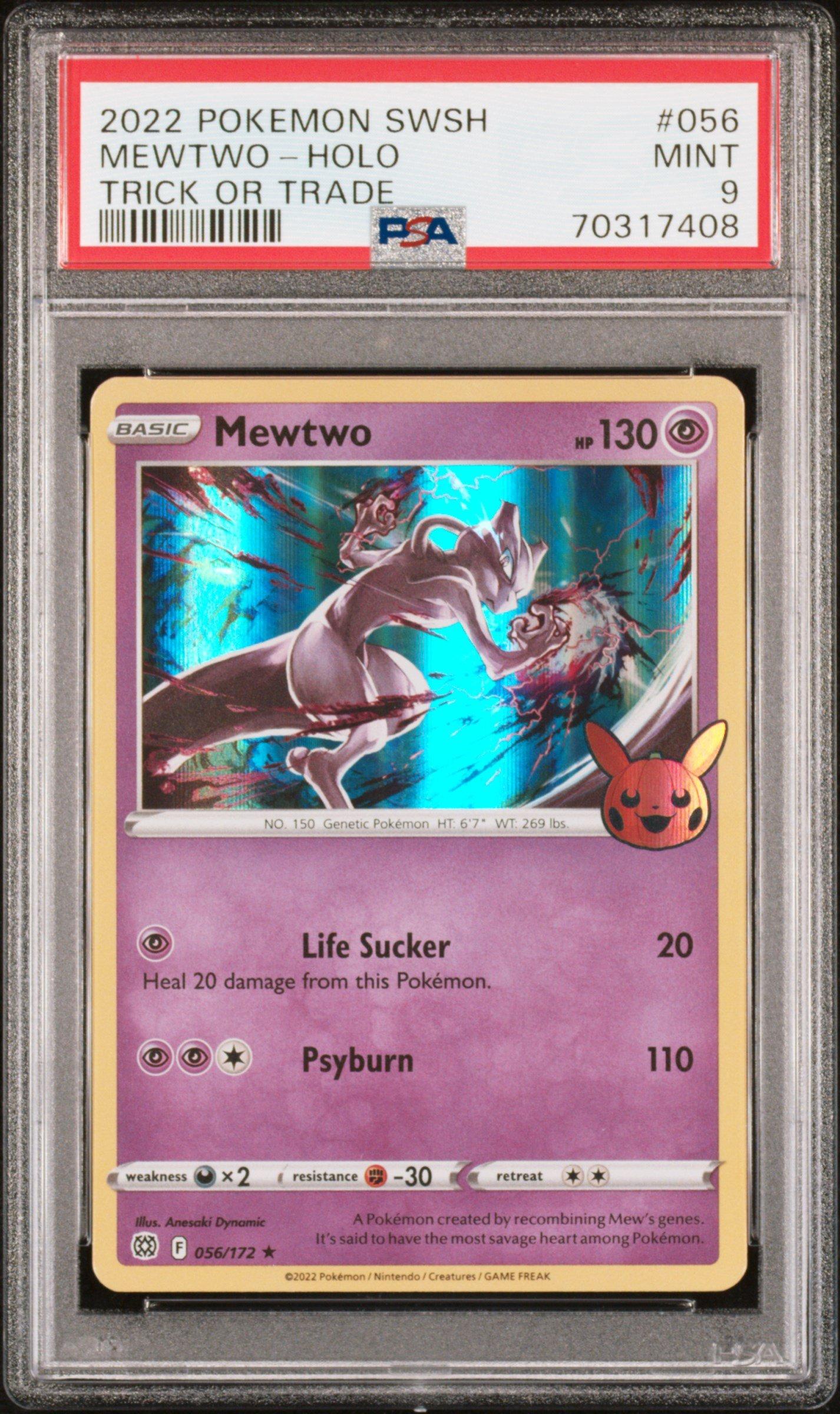 2022 Pokemon Sword & Shield Brilliant Stars 056 Mewtwo-holo Trick Or 