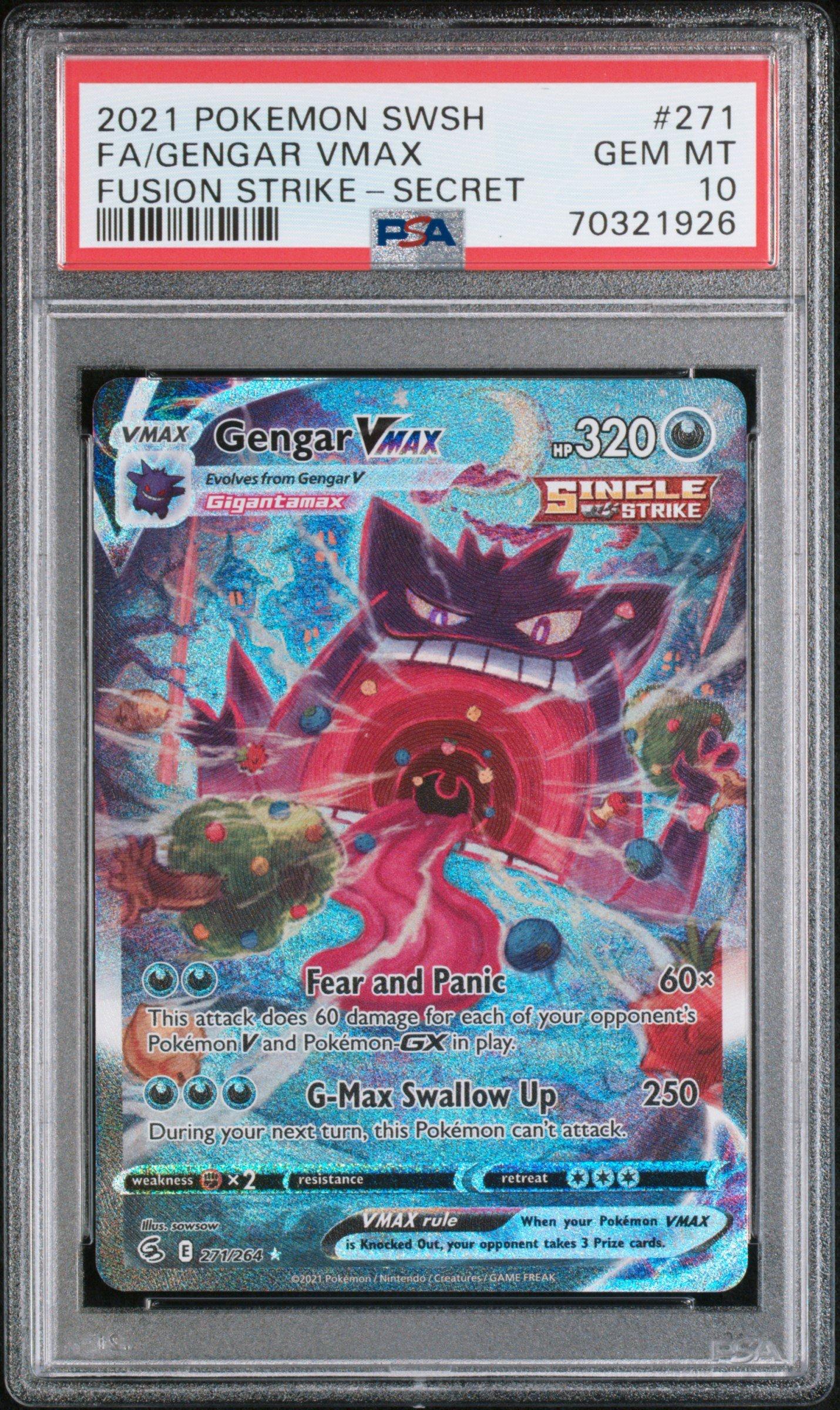 2021 Pokemon Sword & Shield Fusion Strike 271 Full Art/gengar Vmax