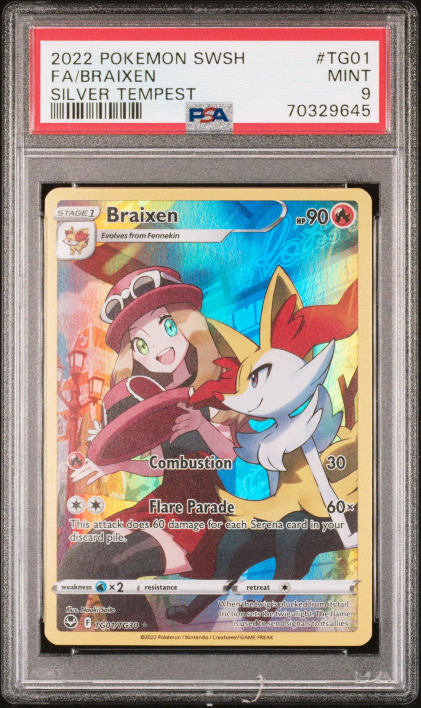 2022 Pokemon Sword & Shield Silver Tempest Tg01 Full Art/braixen