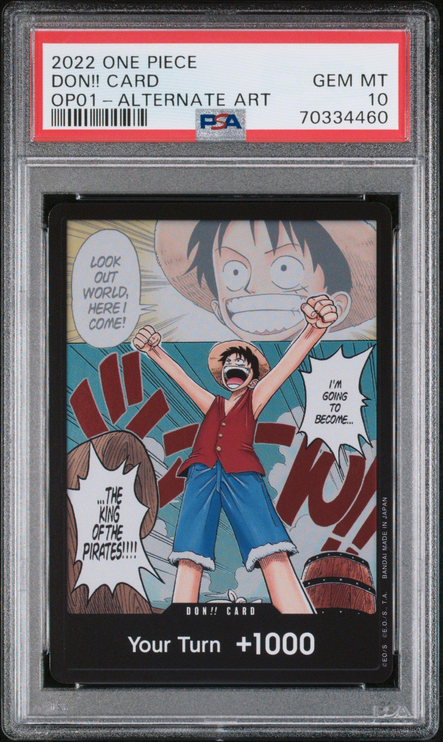 PSA10 DONカード10枚セット OP01〜06＋周年＋ジャンプ 2022 One Piece Op01-romance Dawn Don!! Card Alternate Art PSA 10