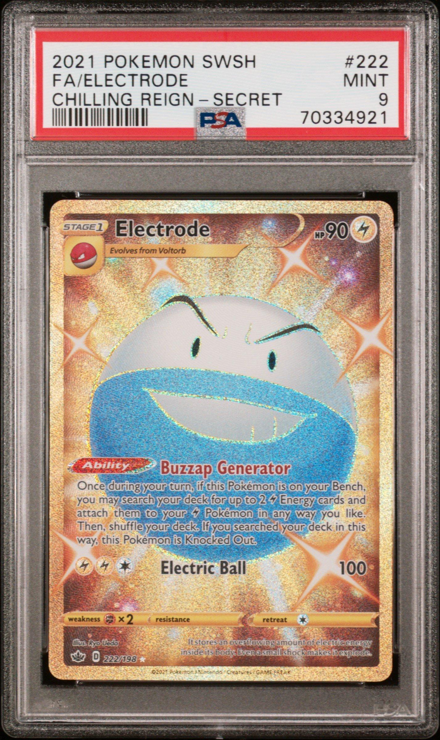 2021 Pokemon Sword & Shield Chilling Reign 222 Full Art/electrode Secret PSA