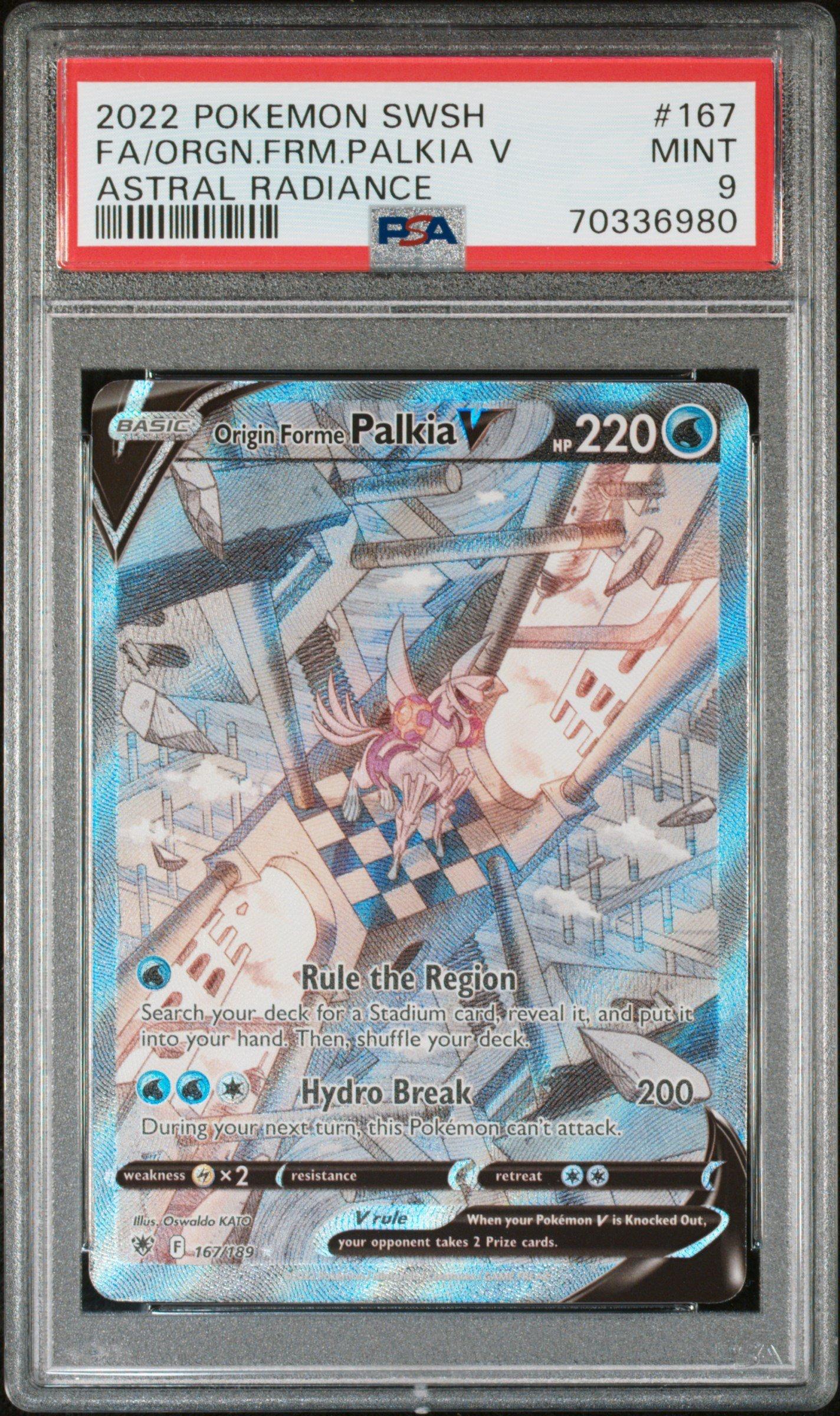 2022 Pokemon Sword & Shield Astral Radiance 167 Full Art/origin Forme Palkia V PSA