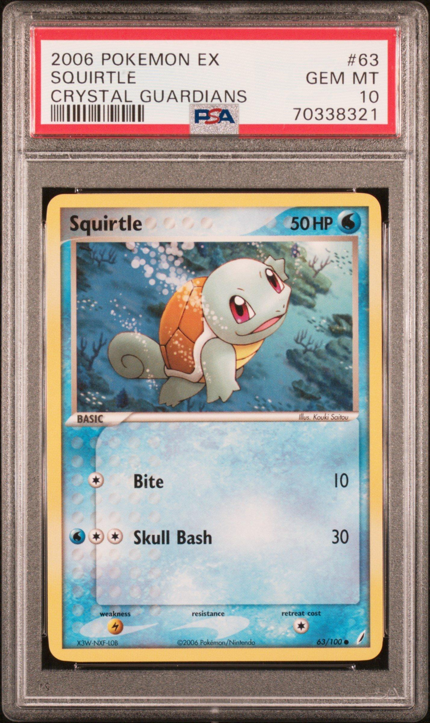 2006 Pokemon Ex Crystal Guardians 63 Squirtle PSA 10