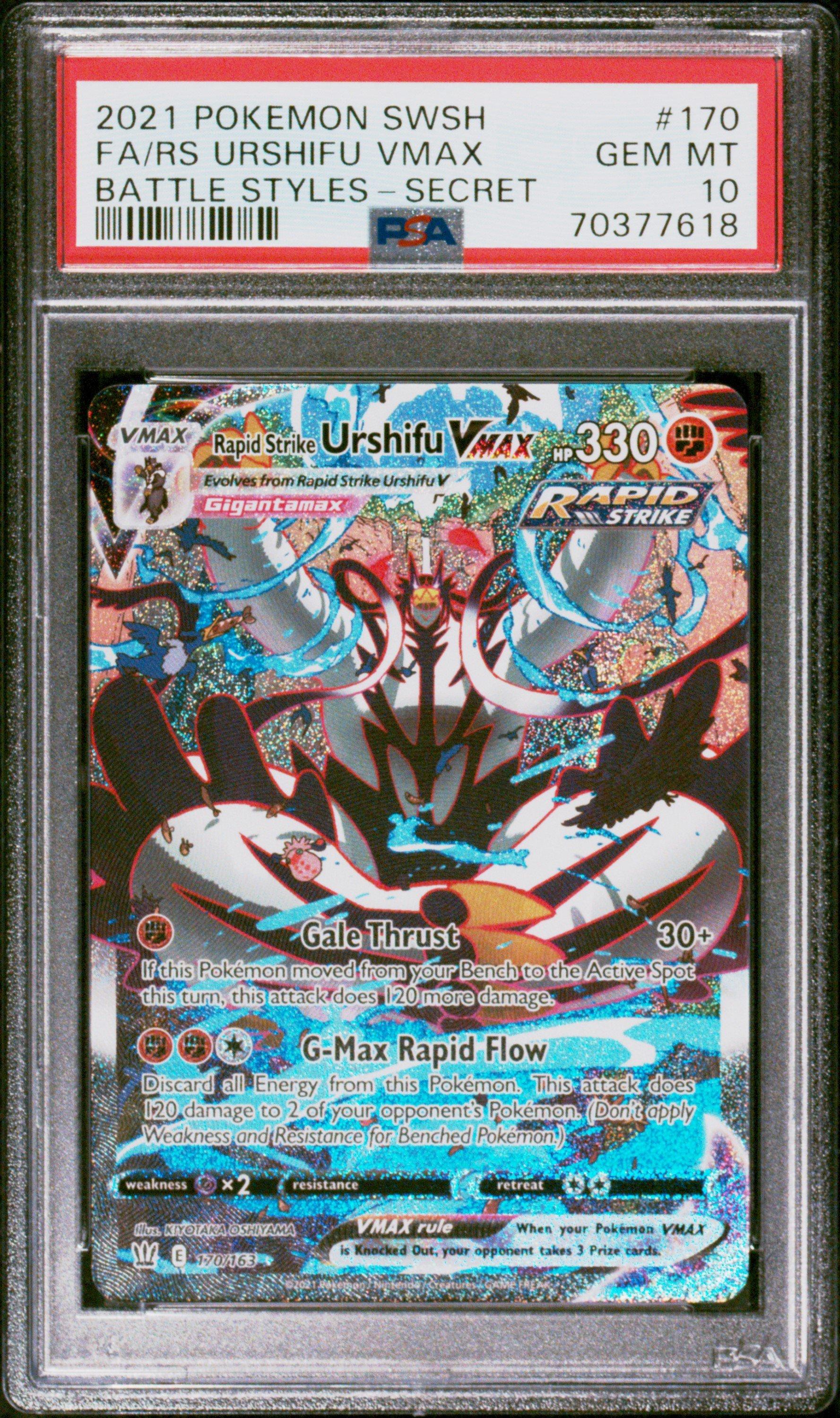 2021 Pokemon Sword & Shield Battle Styles Full Art/rapid Strike Urshifu Vmax Secret PSA