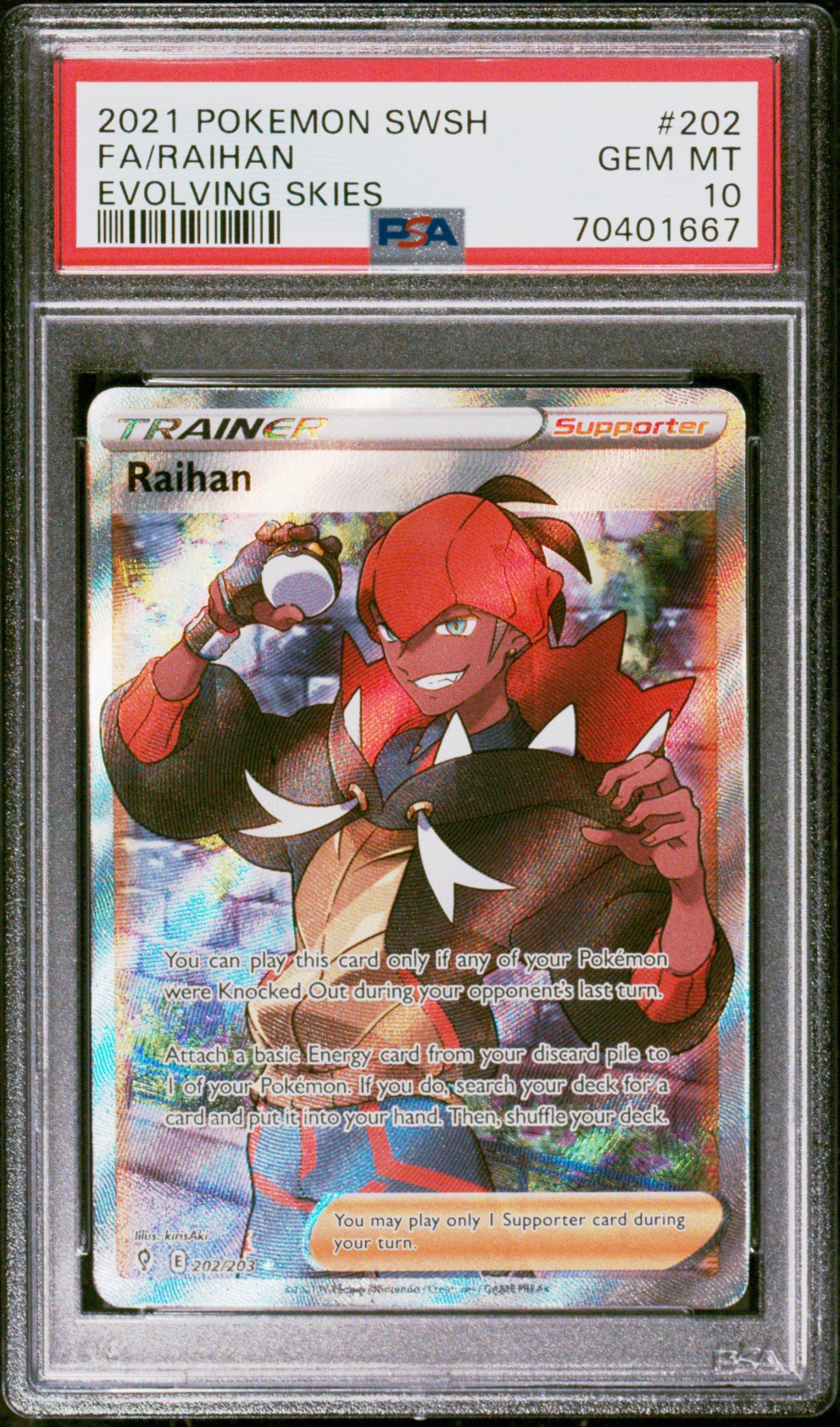 2021 Pokemon Sword & Shield Evolving Skies 202 Full Art/raihan PSA