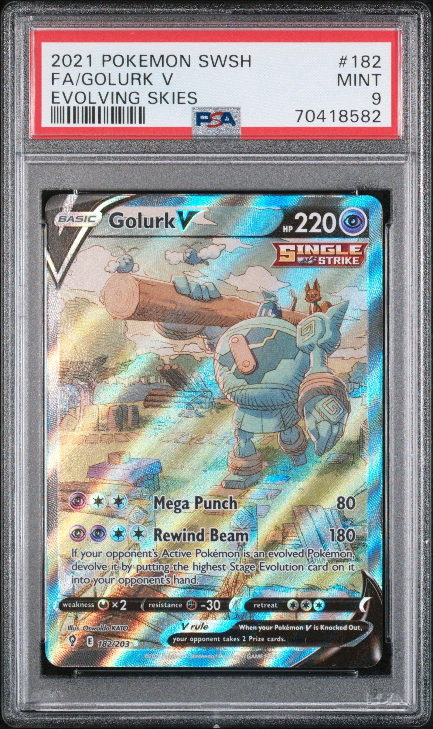 2021 Pokemon Sword & Shield Evolving Skies Full Art/golurk V PSA
