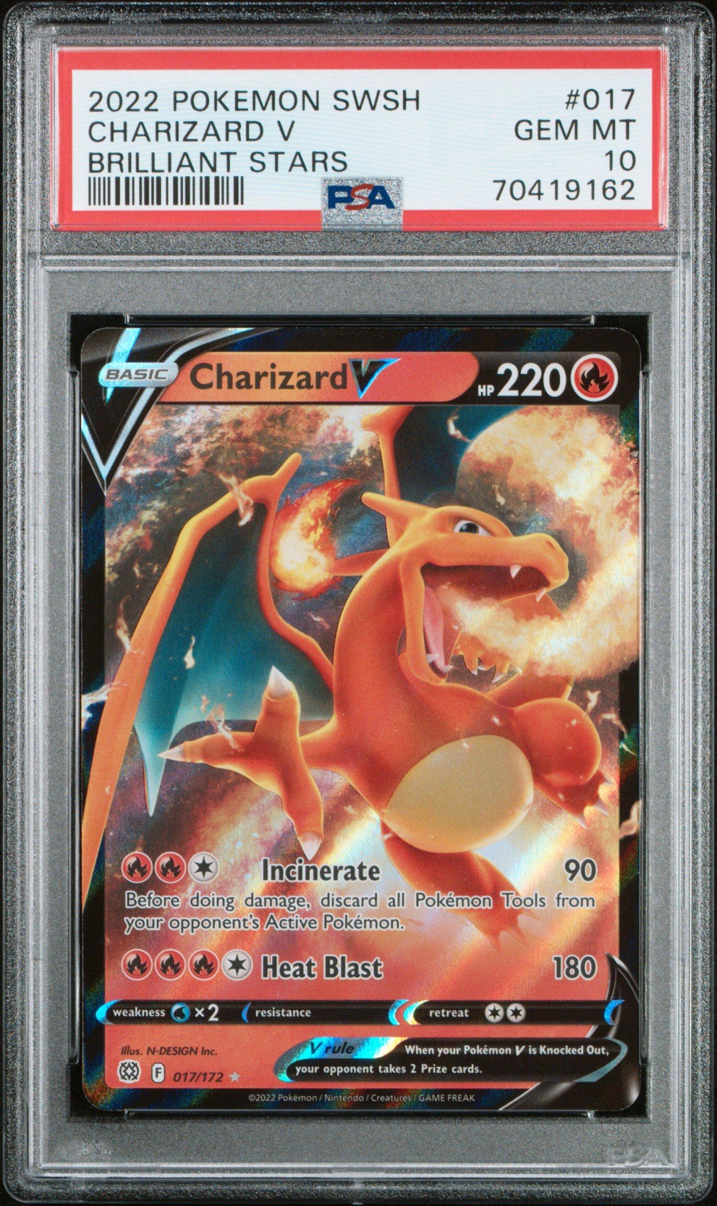 2022 Pokemon Sword & Shield Brilliant Stars 017 Charizard V PSA 10