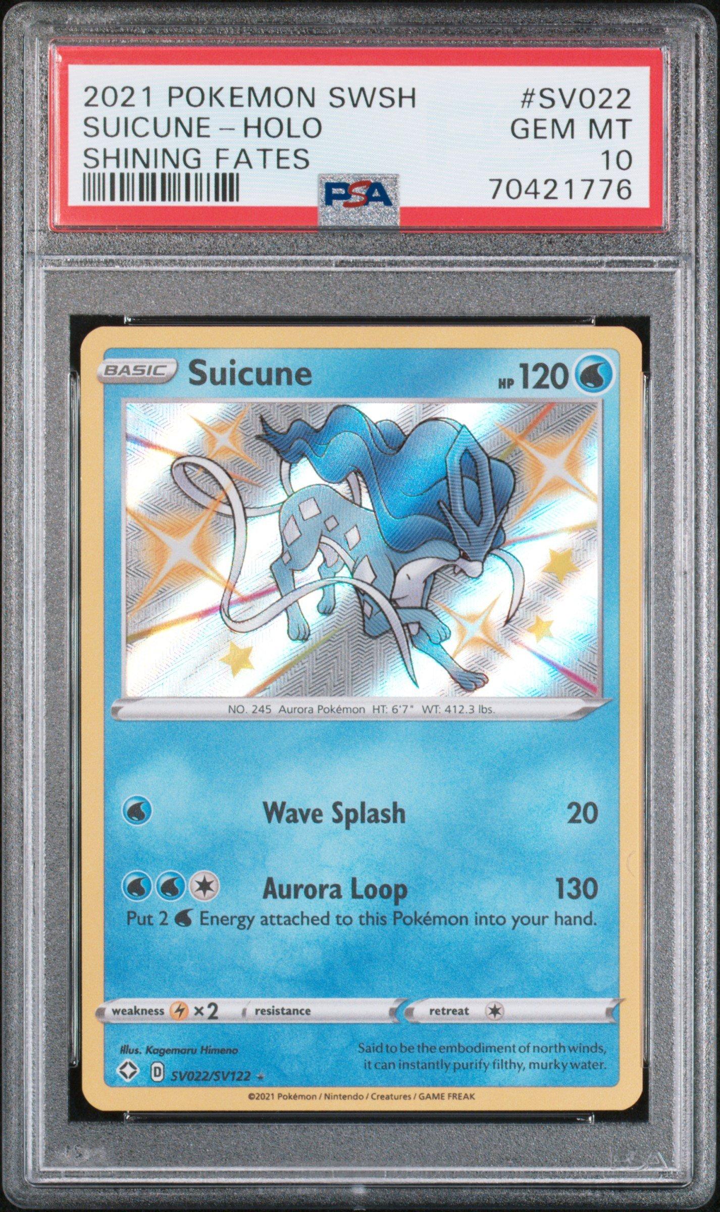 2021 Pokemon Sword & Shield Shining Fates Sv022 Suicune-holo PSA