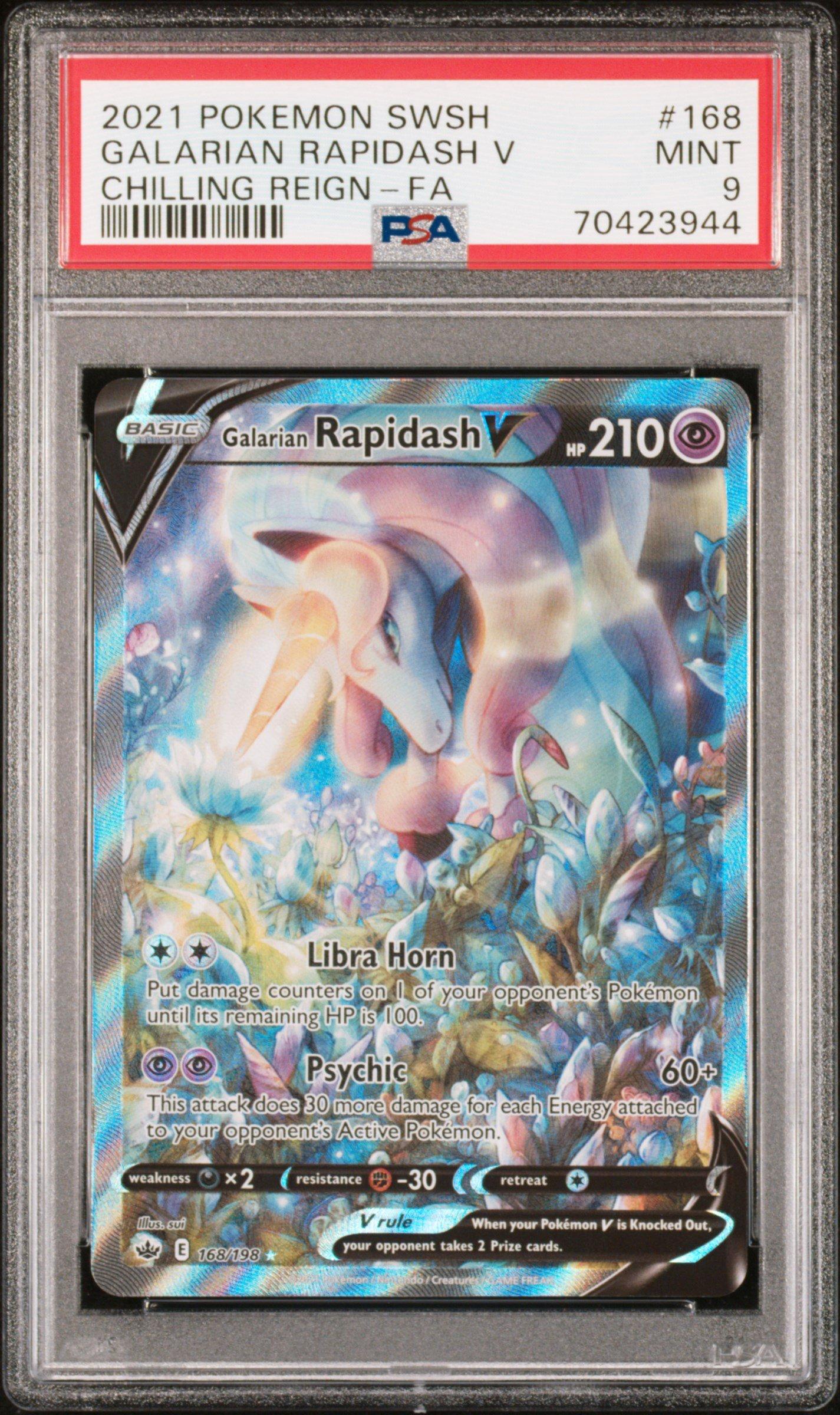 2021 Pokemon Sword & Shield Chilling Reign Full Art/galarian Rapidash V PSA