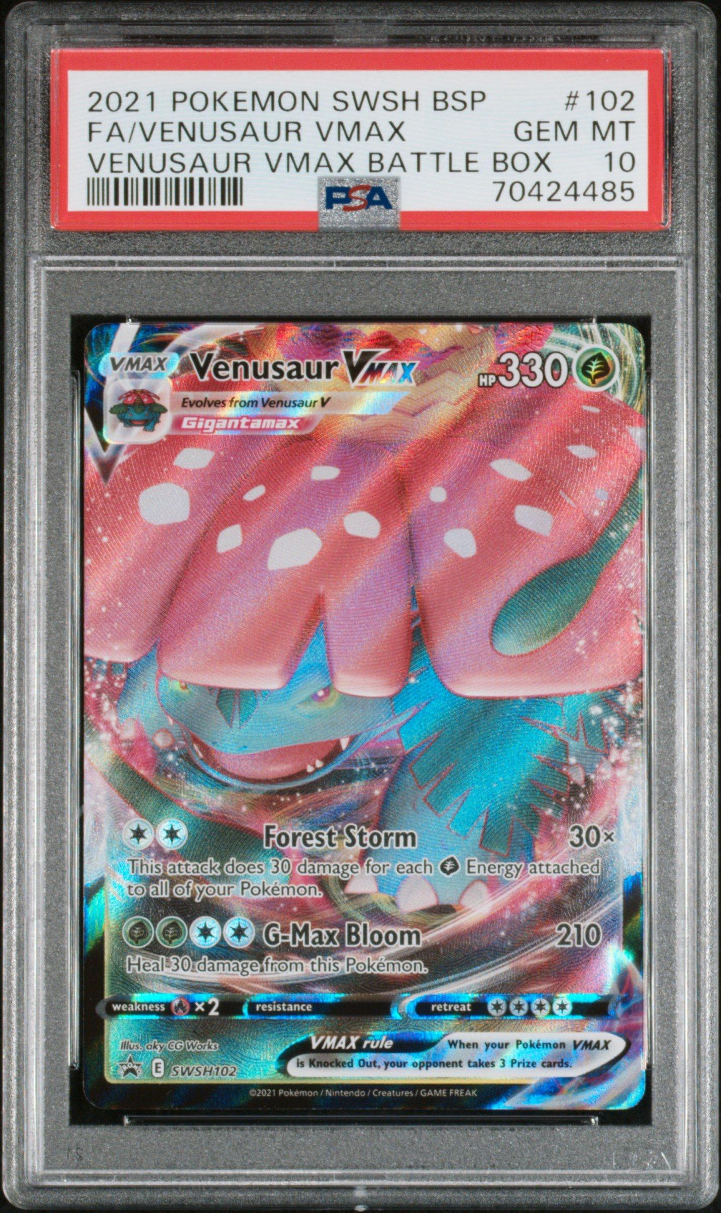 2021 Pokemon Swsh Black Star Promo 102 Full Art/venusaur Vmax Venusaur Vmax Battle Box PSA