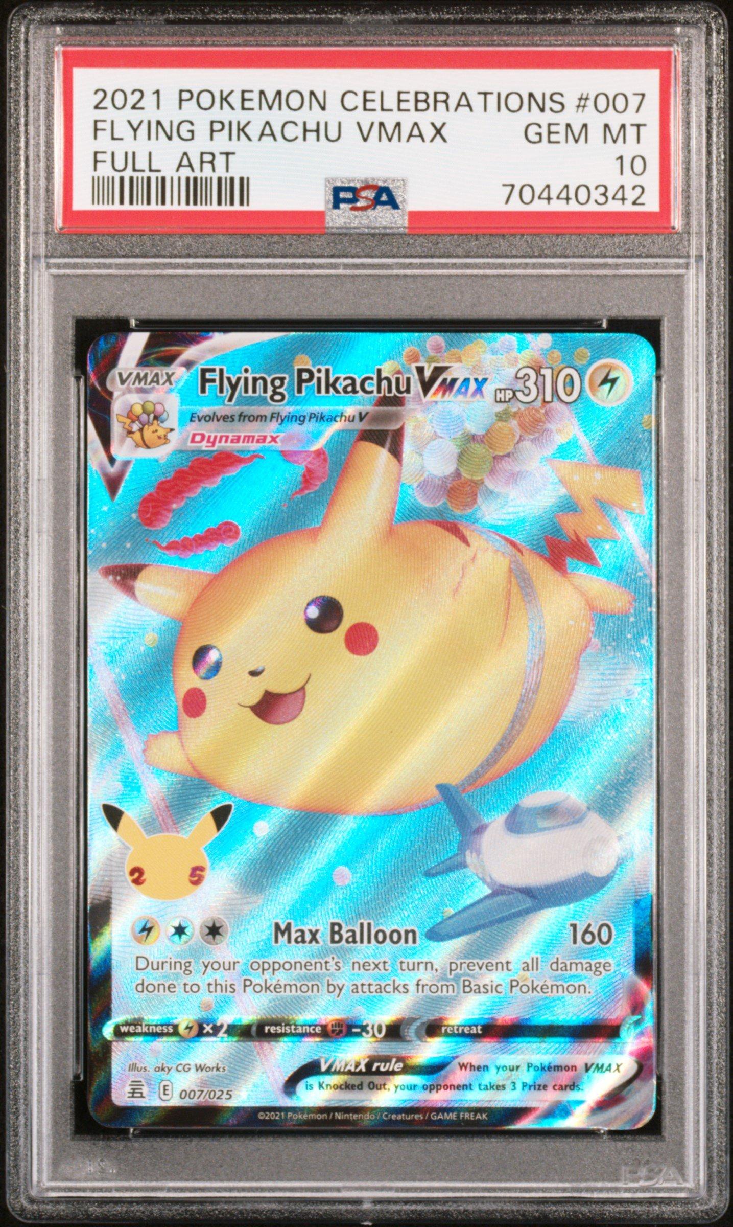 2021 Pokemon Celebrations 007 Full Art/flying Pikachu Vmax PSA 10