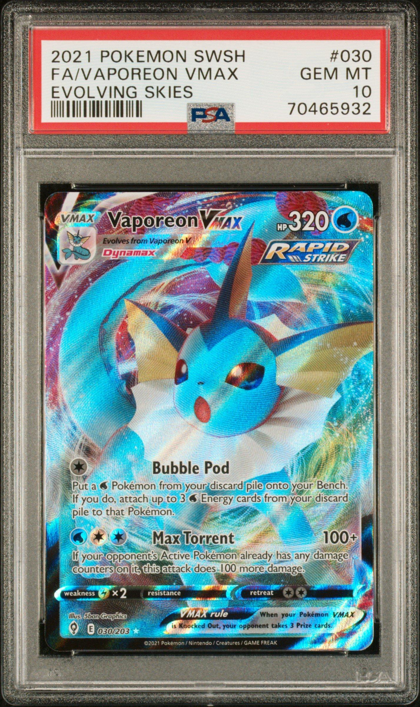 2021 Pokemon Sword & Shield Evolving Skies 030 Full Art/vaporeon