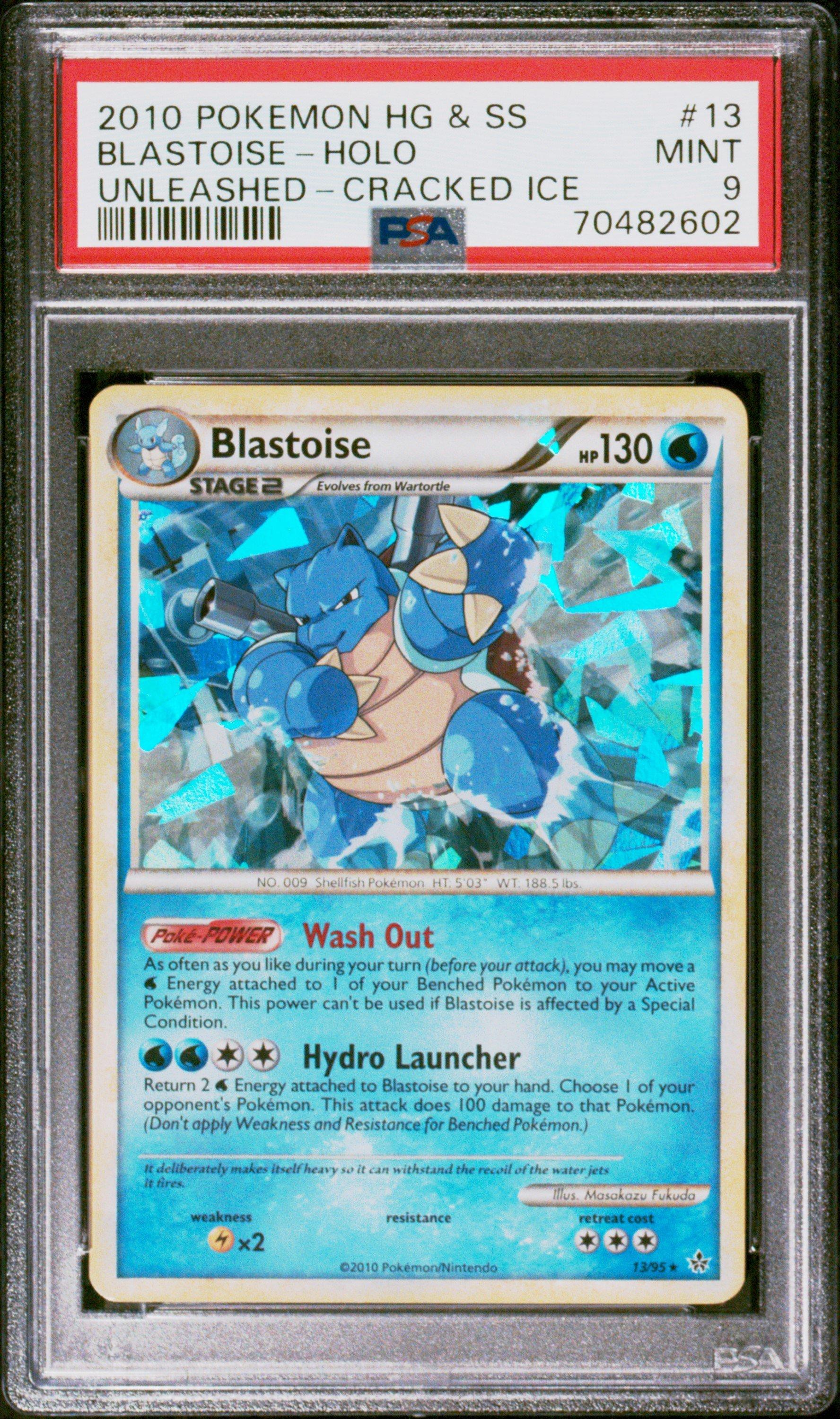 2010 Pokemon Heartgold & Soulsilver Unleashed 13 Blastoise-holo Cracked Ice PSA