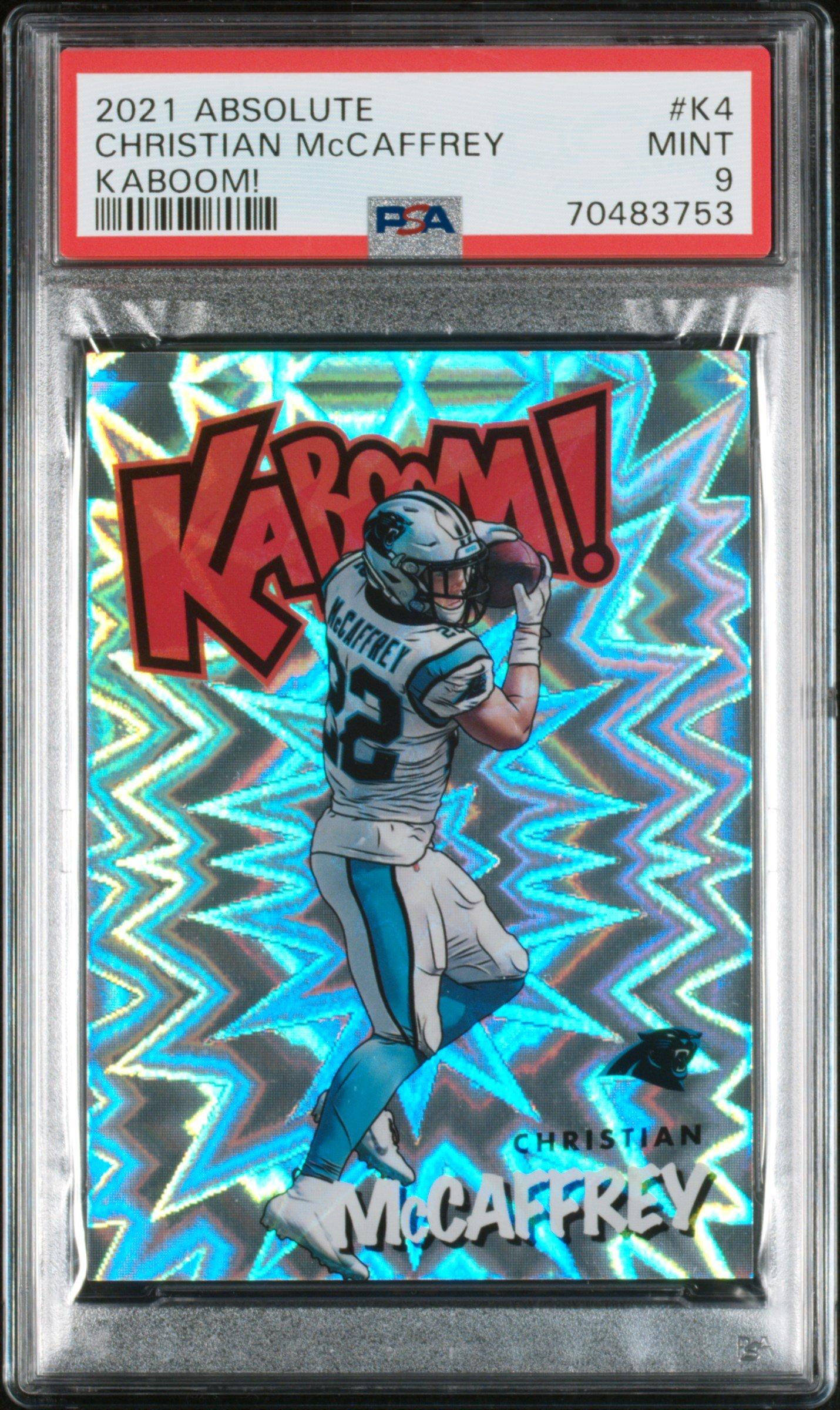 GameStop 2021 Panini Absolute Kaboom! K4 Christian Mccaffrey PSA 9