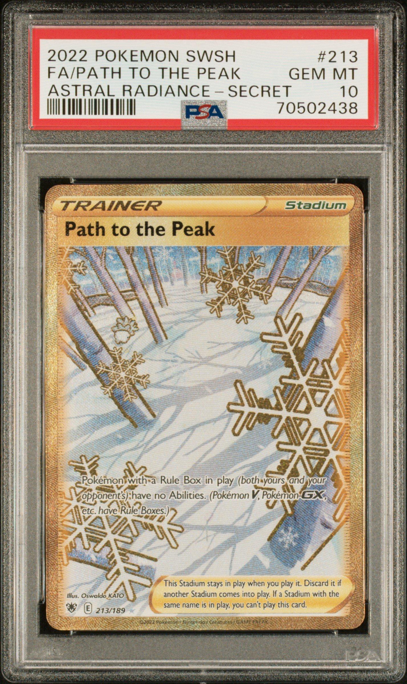 2022 Pokemon Sword & Shield Astral Radiance 213 Full Art/path To The Peak Secret PSA 10