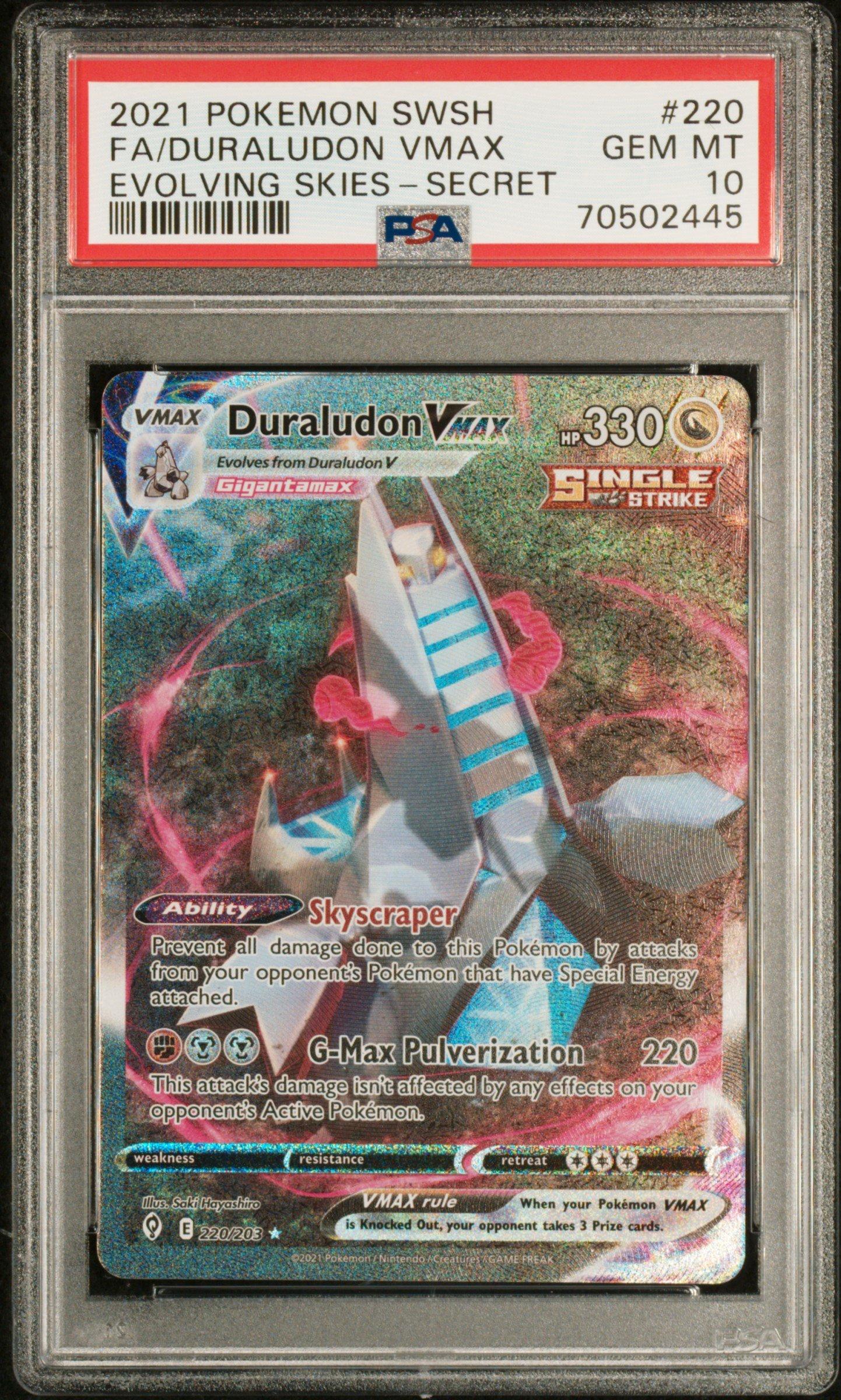 2021 Pokemon Sword & Shield Evolving Skies 220 Fa/duraludon Vmax PSA 10