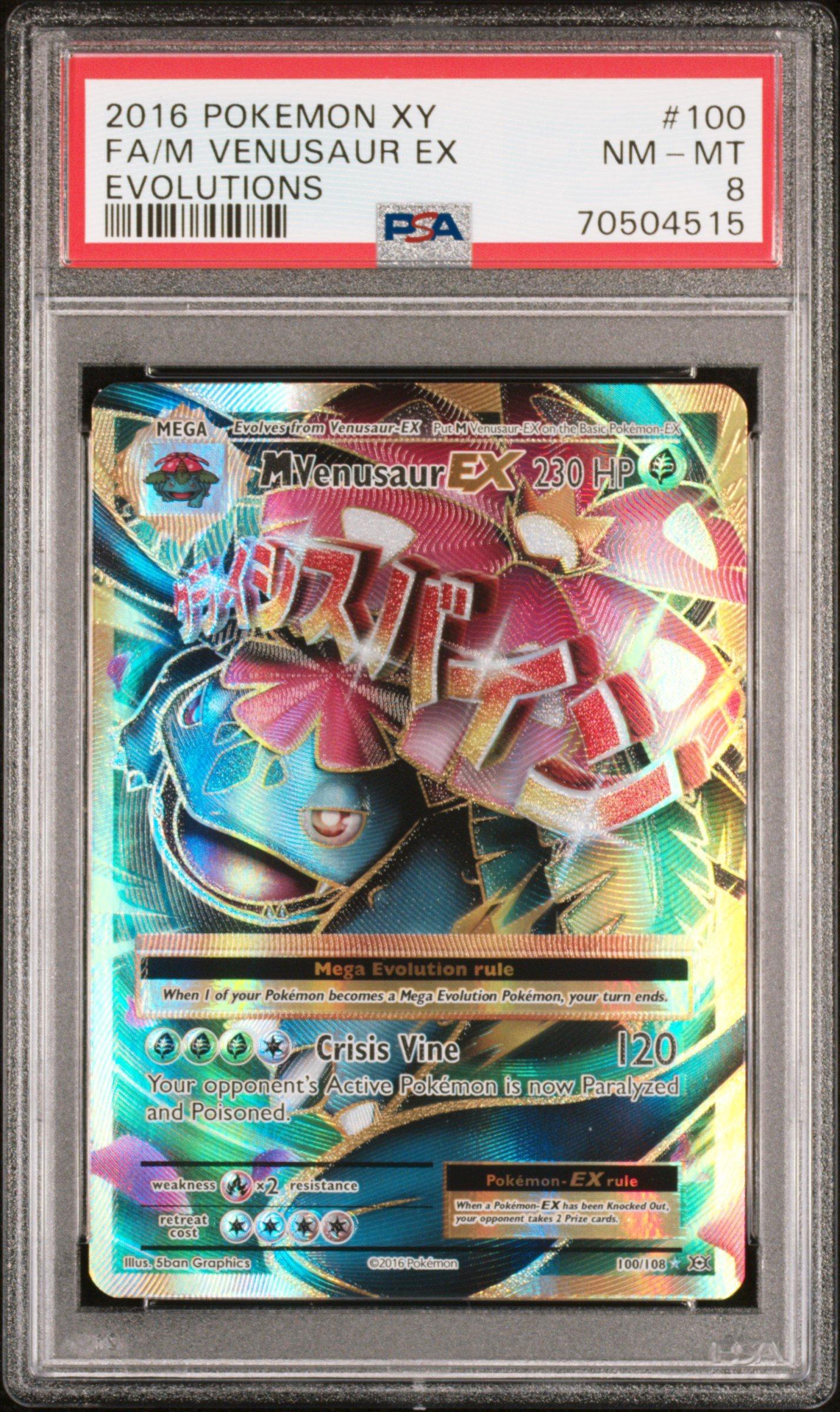 2016 Pokemon Xy Evolutions 100 Fa/m Venusaur Ex PSA 8 Graded Card