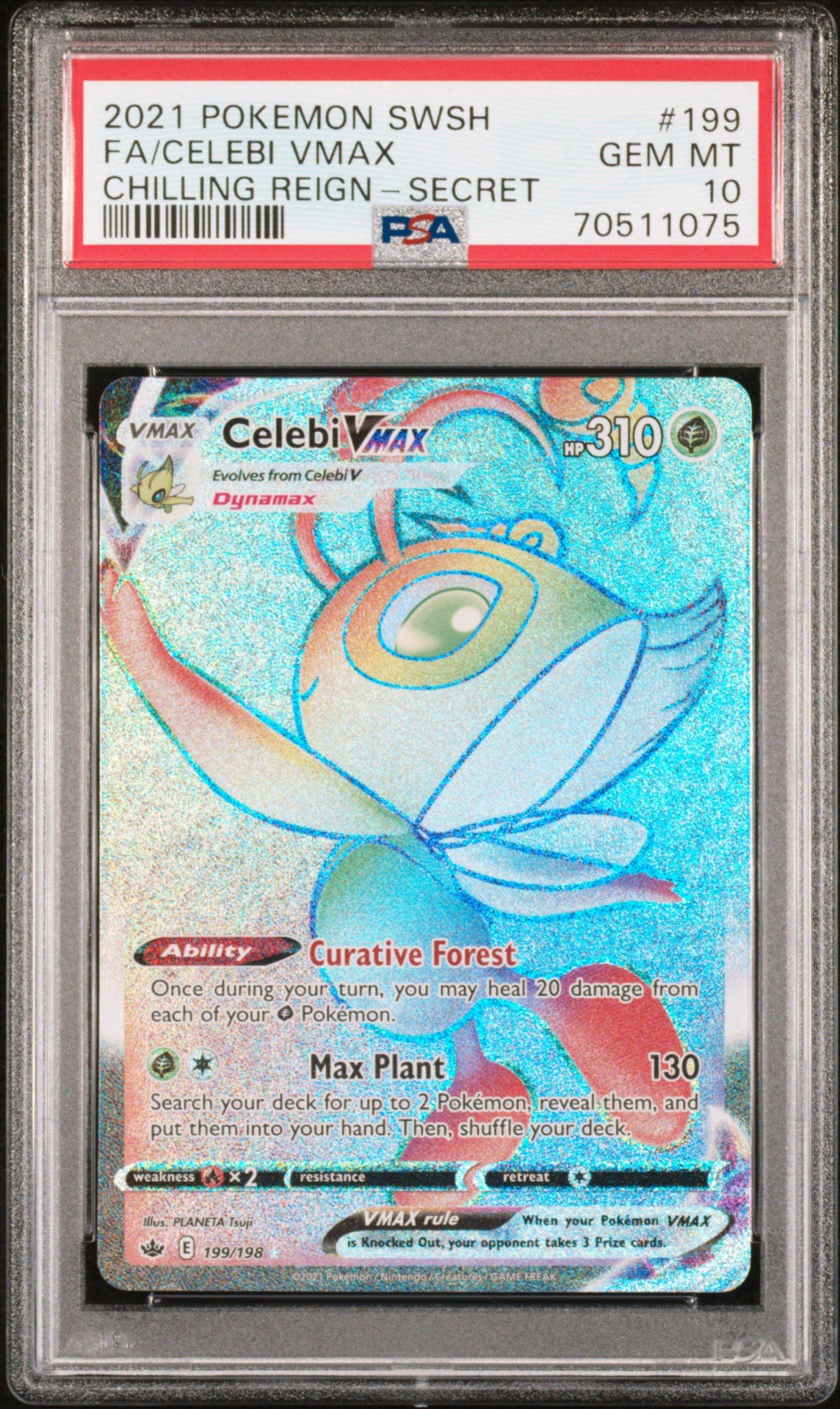 2021 Pokemon Sword & Shield Chilling Reign 199 Full Art/celebi Vmax Secret PSA