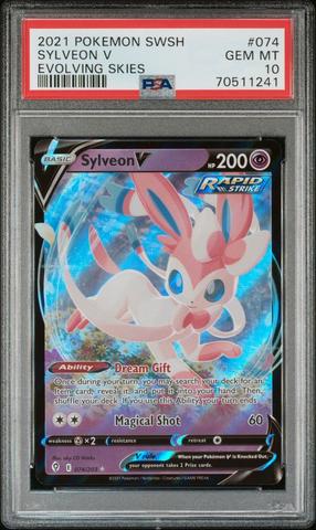 2021 Pokemon Sword & Shield Evolving Skies 074 Sylveon V PSA 10