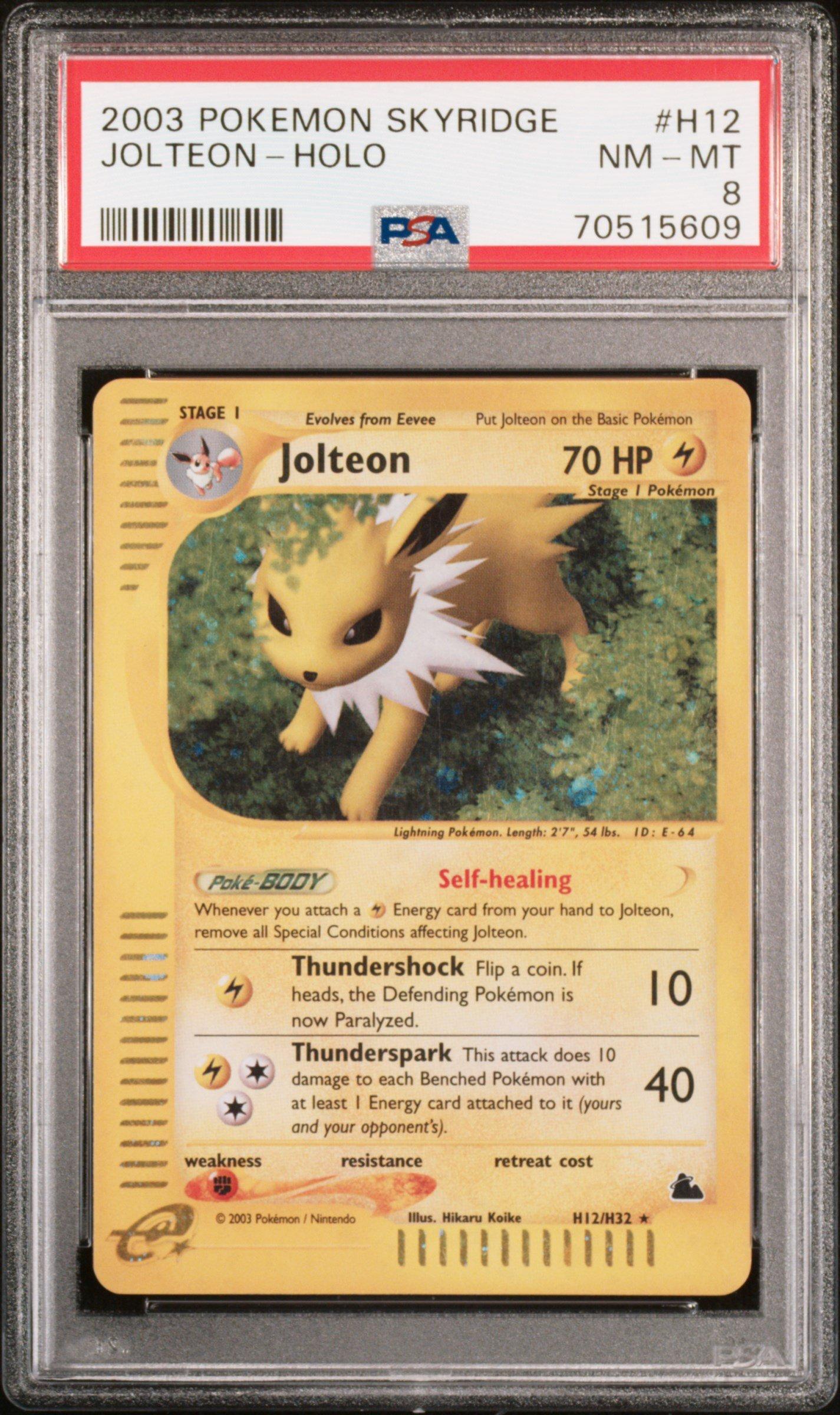 PSA8 サンダース 1ED ホロ Jolteon 2003 2003 Pokemon Skyridge H12 Jolteon-holo PSA 8 Graded Card | GameStop