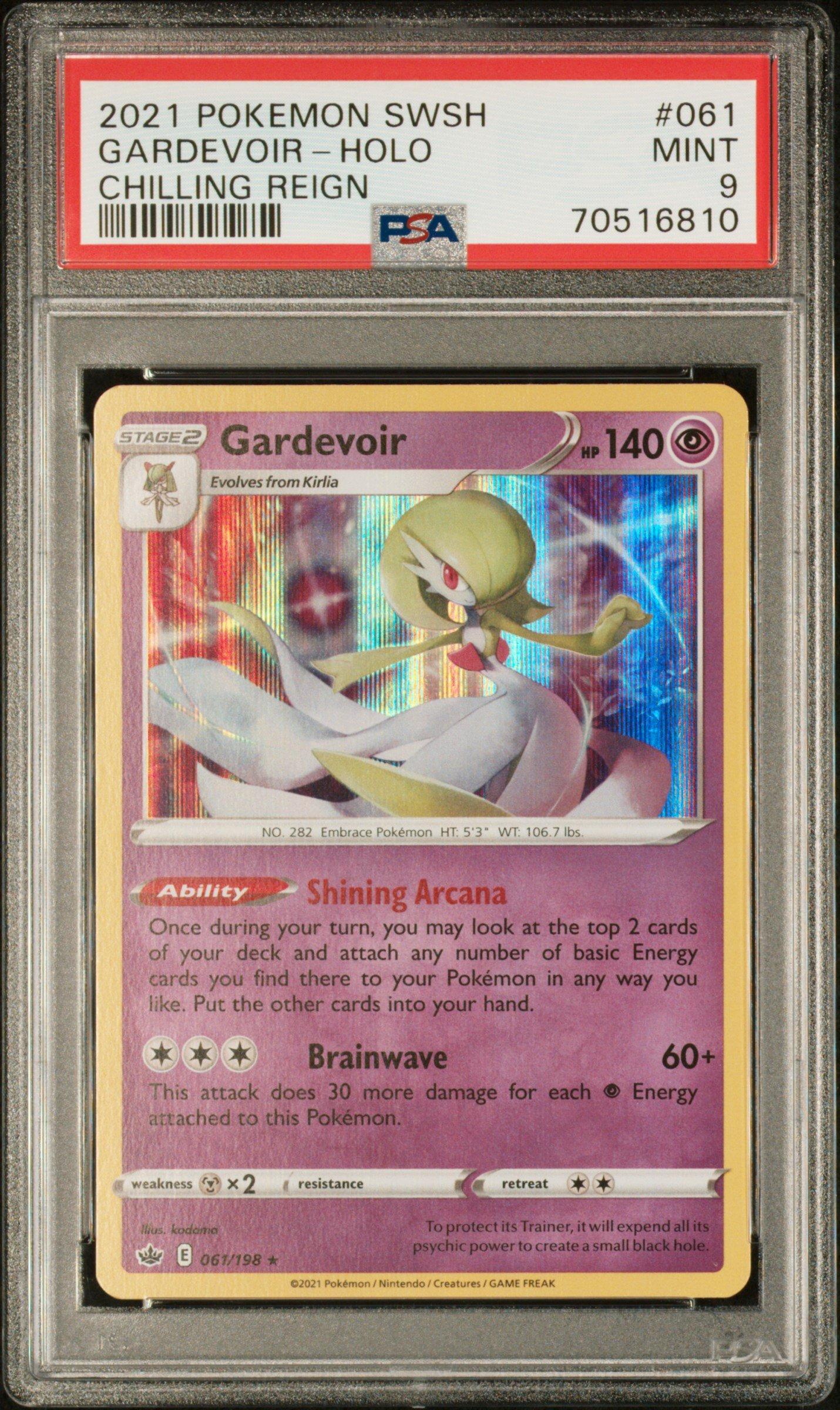 2021 Pokemon Sword & Shield Chilling Reign 061 Gardevoir-holo PSA 9