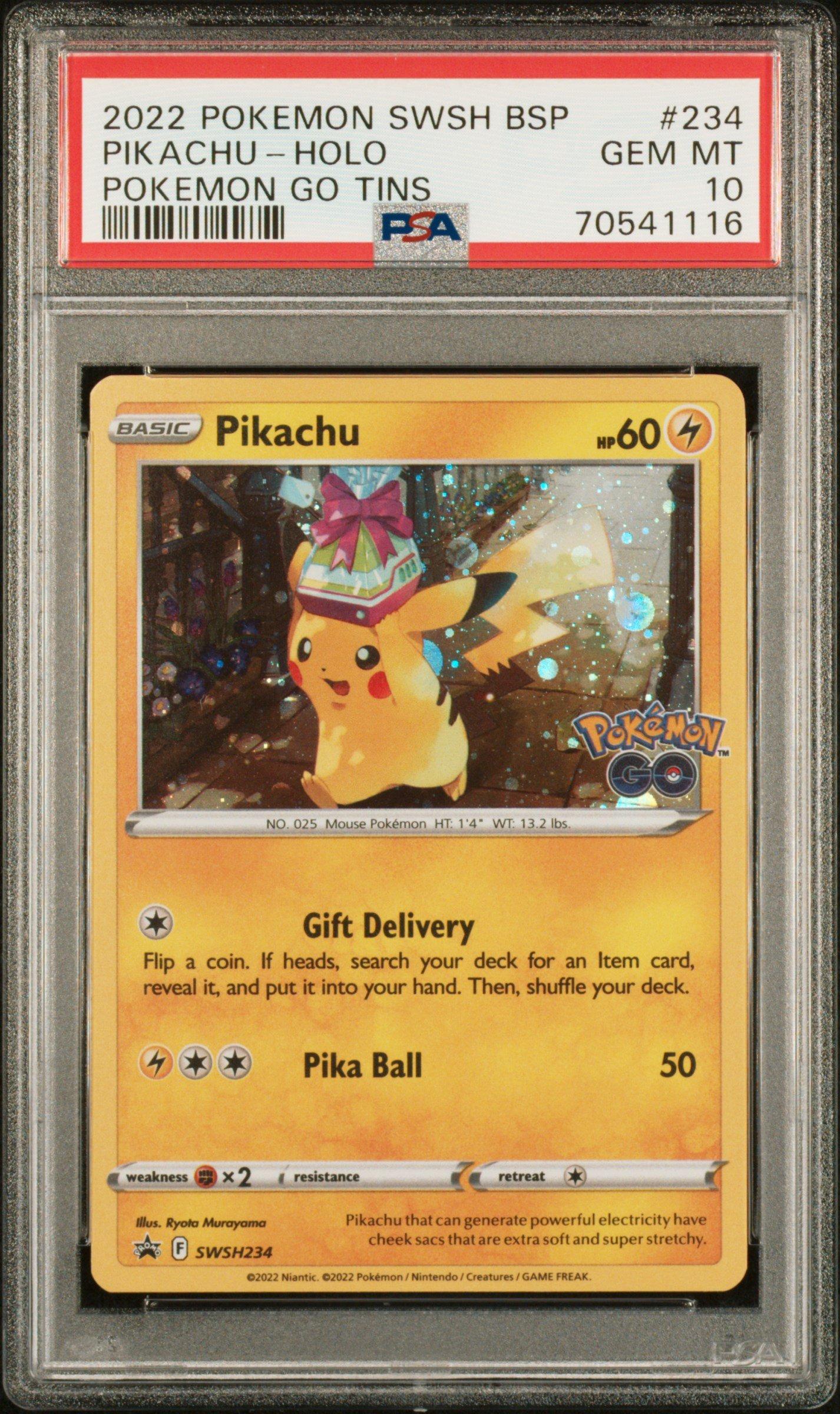 pikachu pokemon go card 2022 Japanese Promo Holo #272 PSA 10 shuffle your deck Pikachu Pokemon Go Pokemon Card