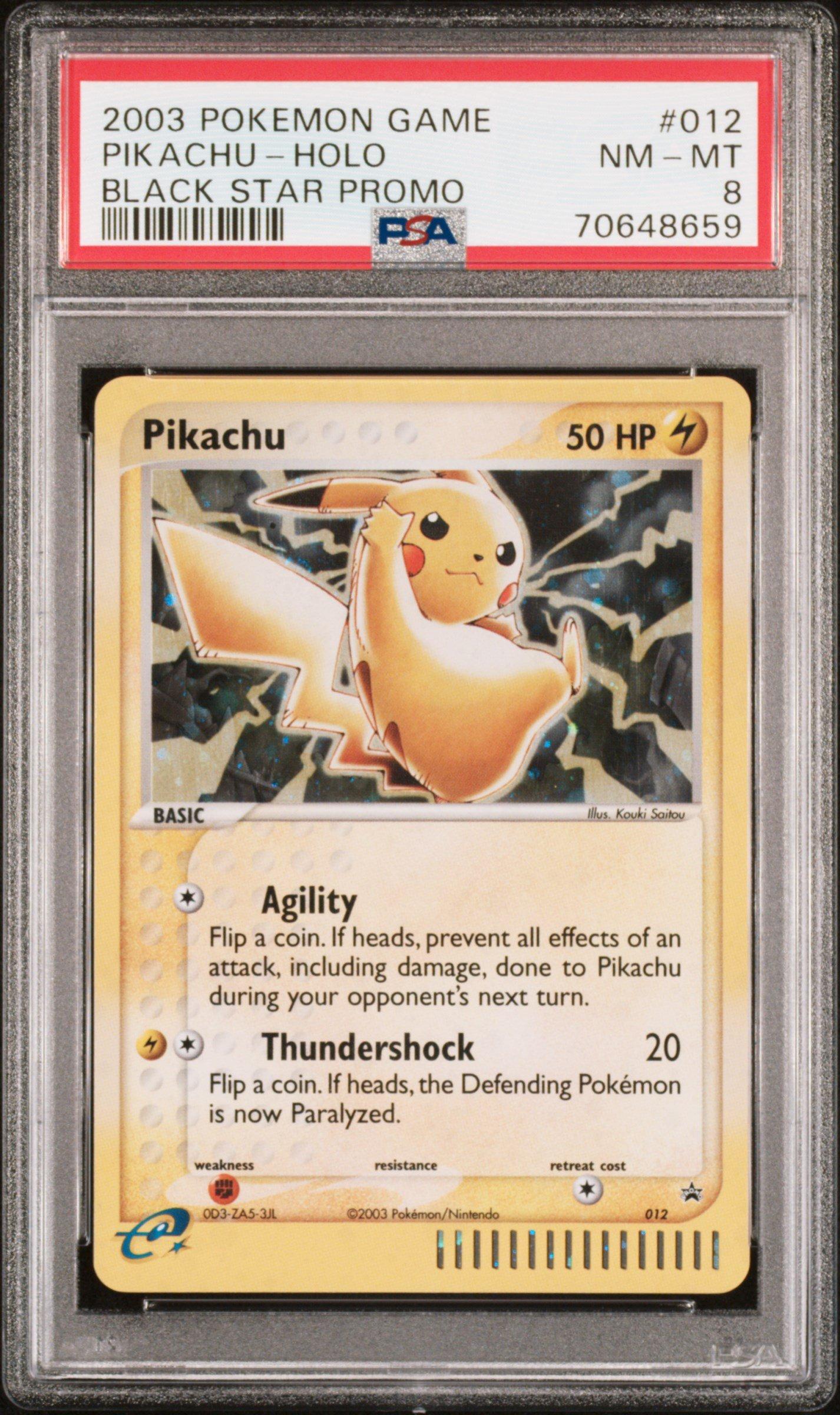 2003 Pokemon Black Star Promo 012 Pikachu-holo PSA 8 Graded Card