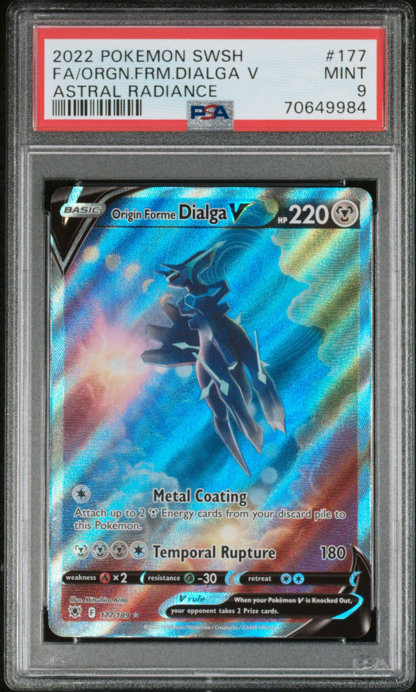 2022 Pokemon Sword & Shield Astral Radiance 177 Fa/orgn.frm.dialga V PSA