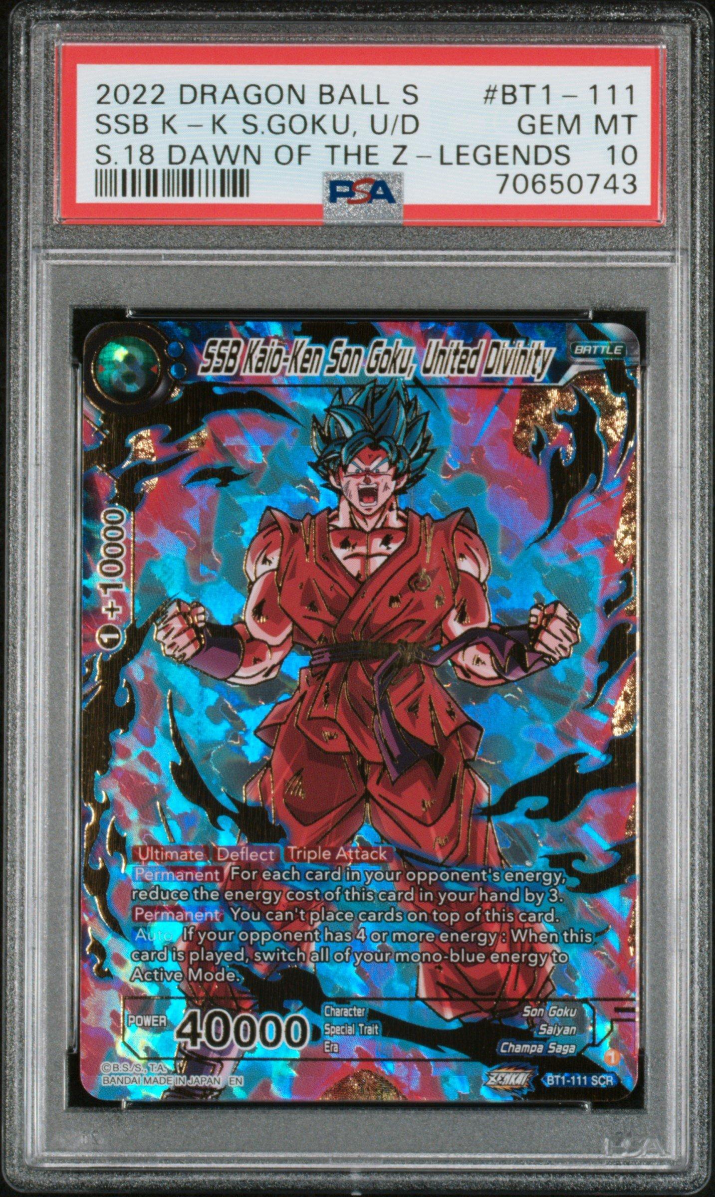 2022 Dragon Ball Super Card Game Series 18 Dawn Of The Z-legends Bt1-111 Ssb Kaio-ken Son Goku