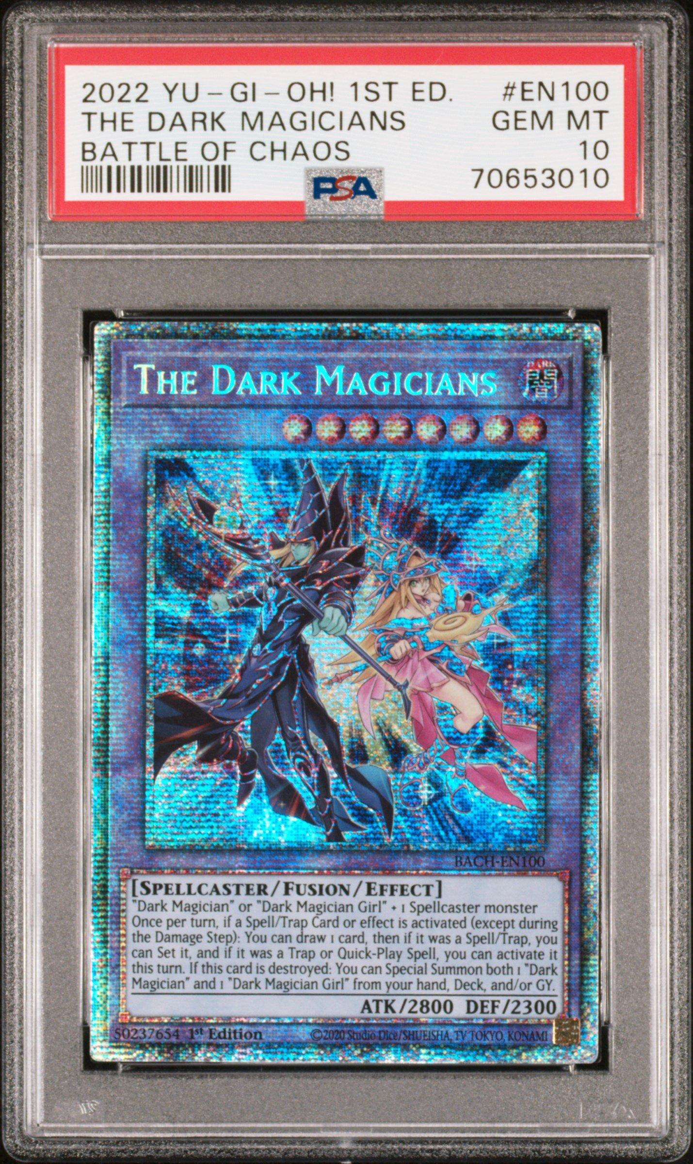 yugioh battle of chaos cards 2022 Yu-gi-oh! Bach-battle Of Chaos En100 The Dark Magicians 1st Edition  PSA 10 Graded Card